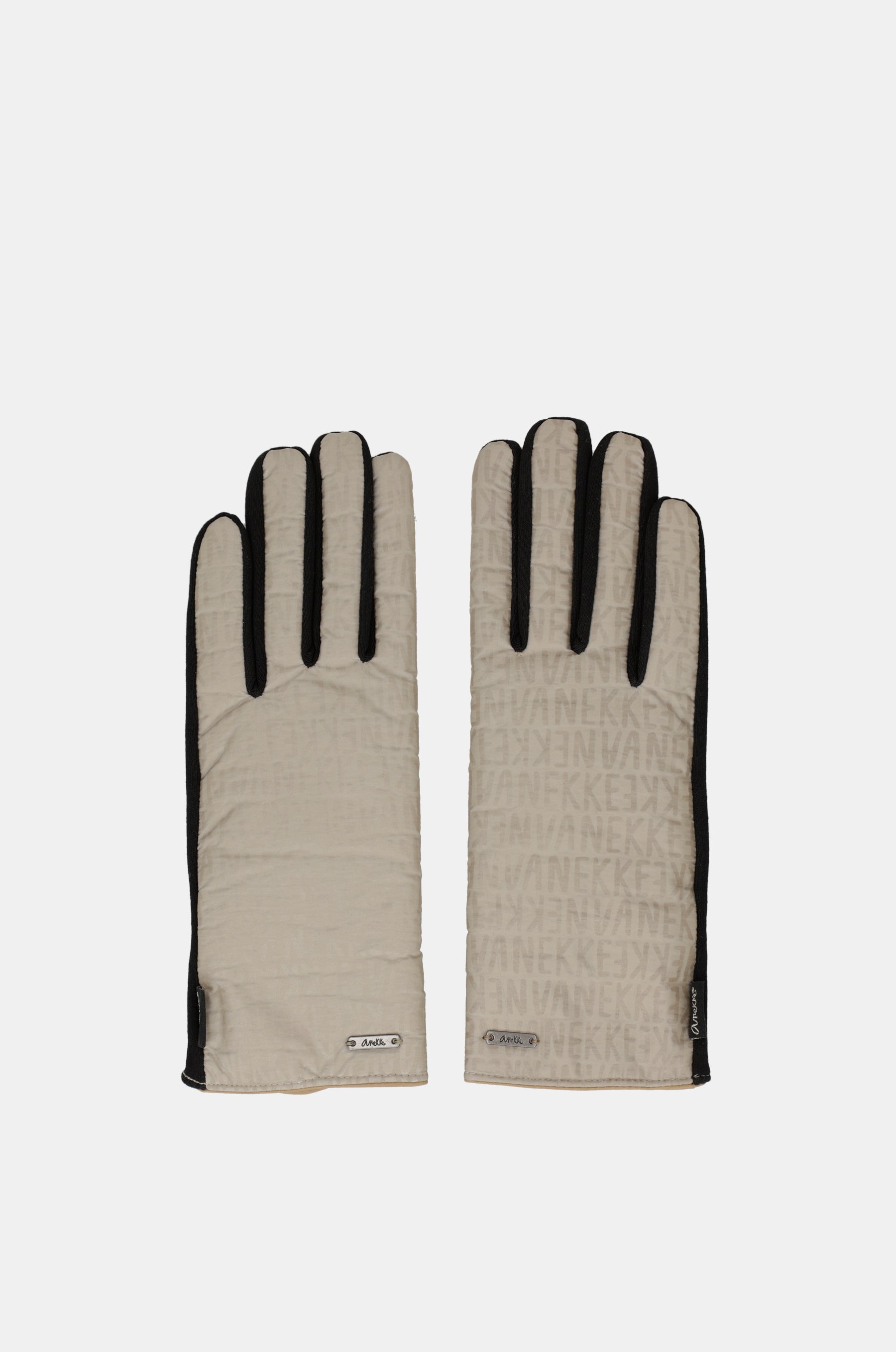 Black and beige Contemporary gloves