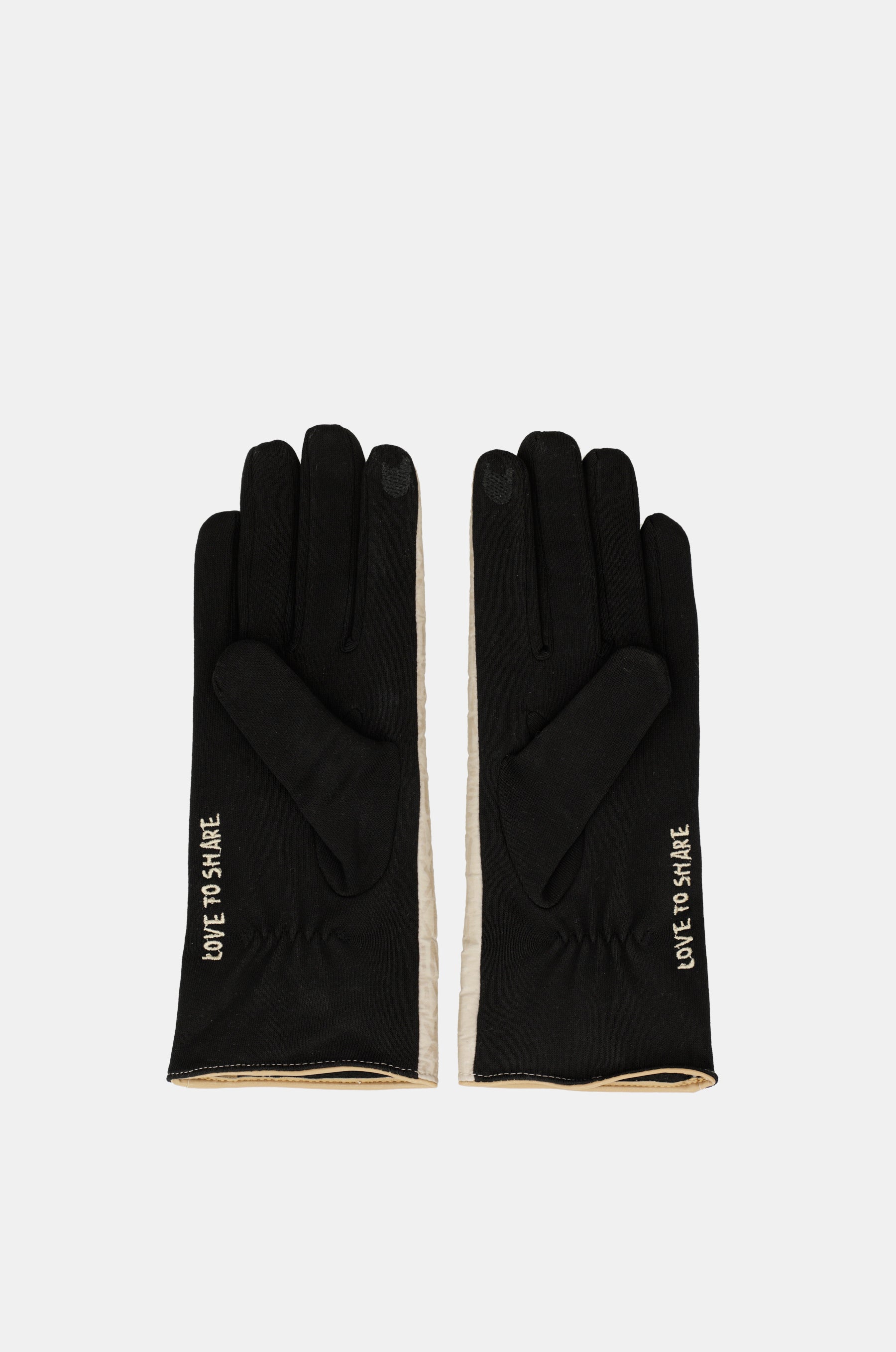 Black and beige Contemporary gloves