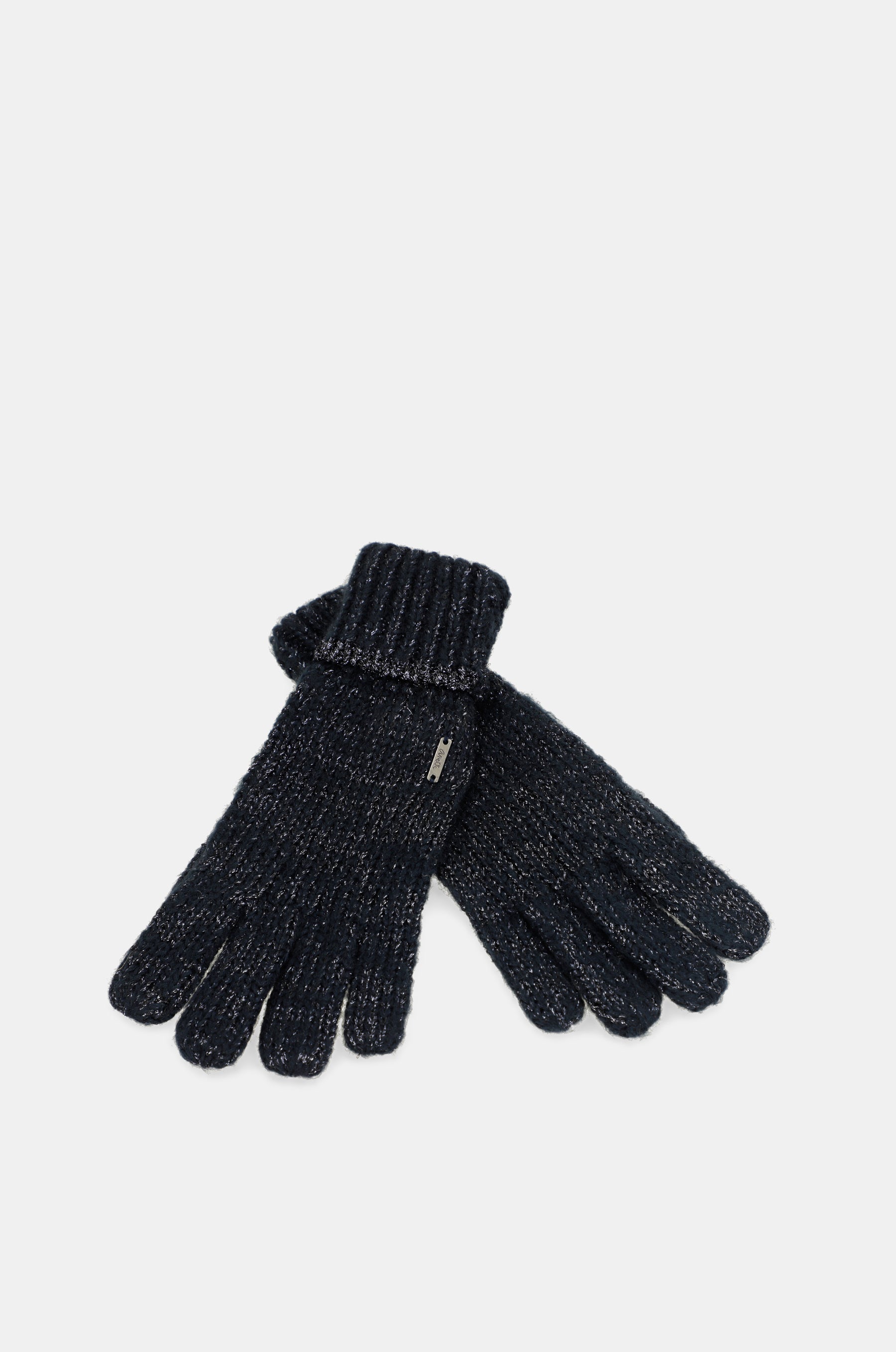 Navy blue logomania gloves.