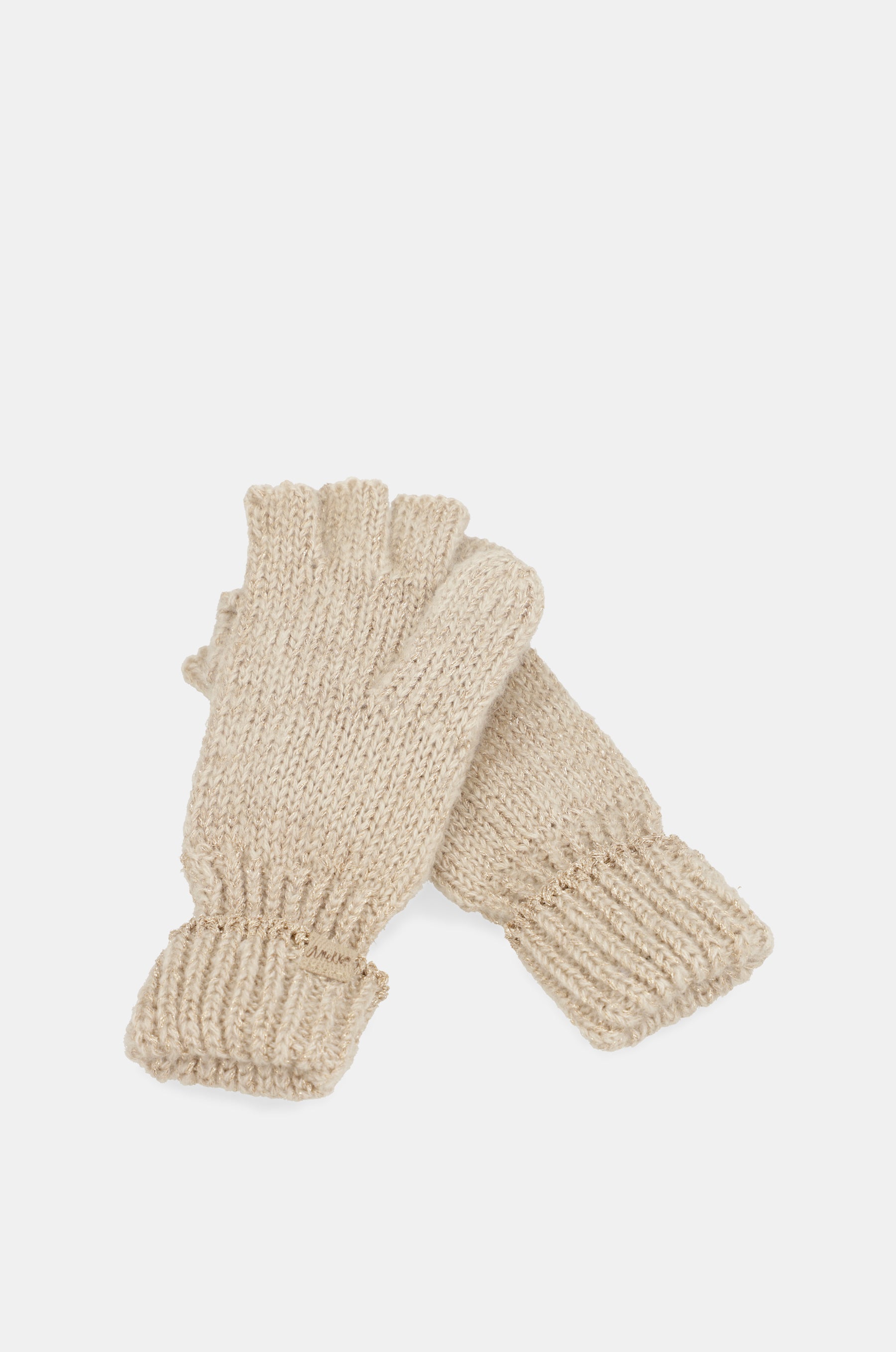 Beige logo mittens