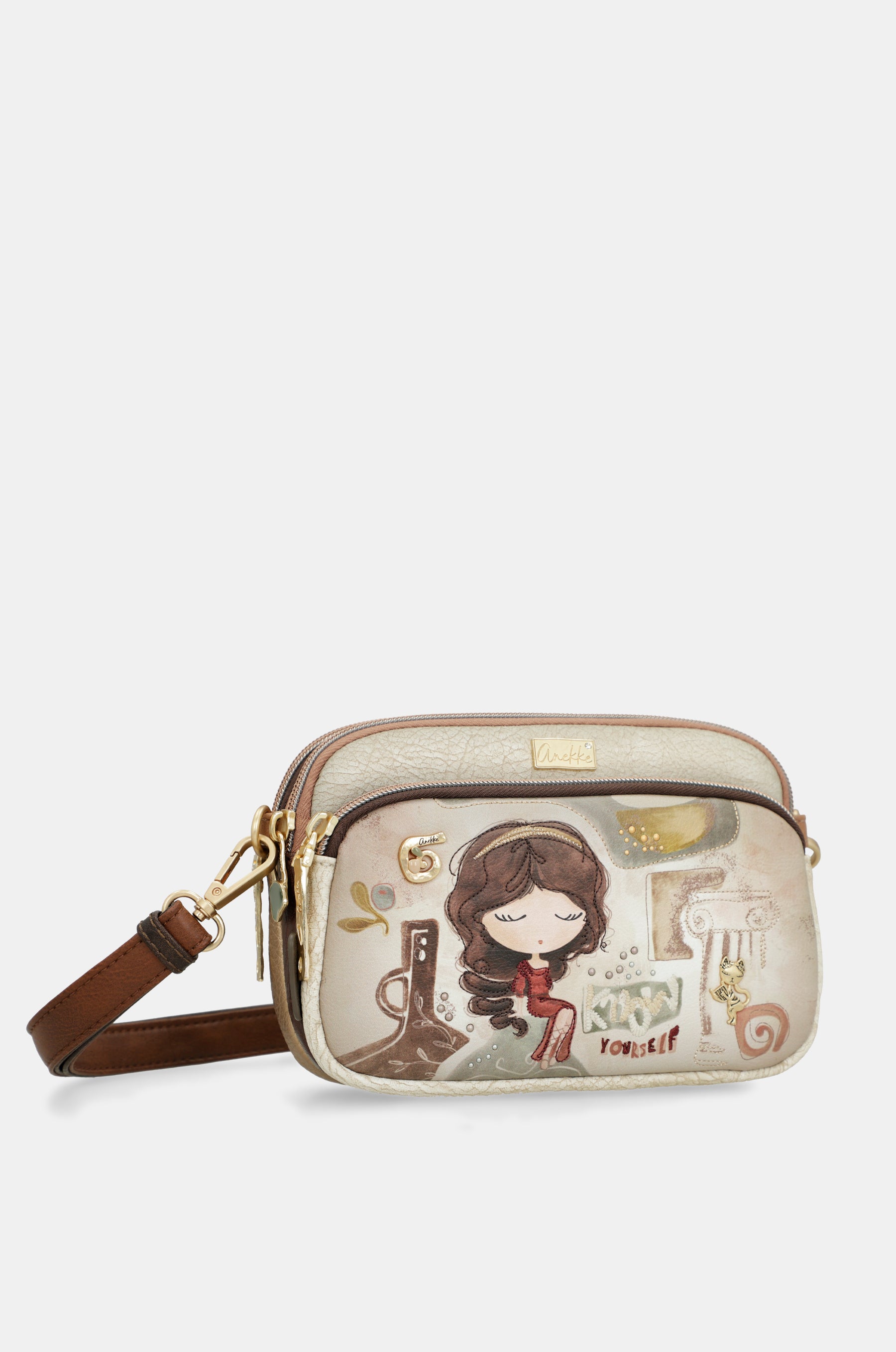 Small triple-compartment crossbody bag Muse