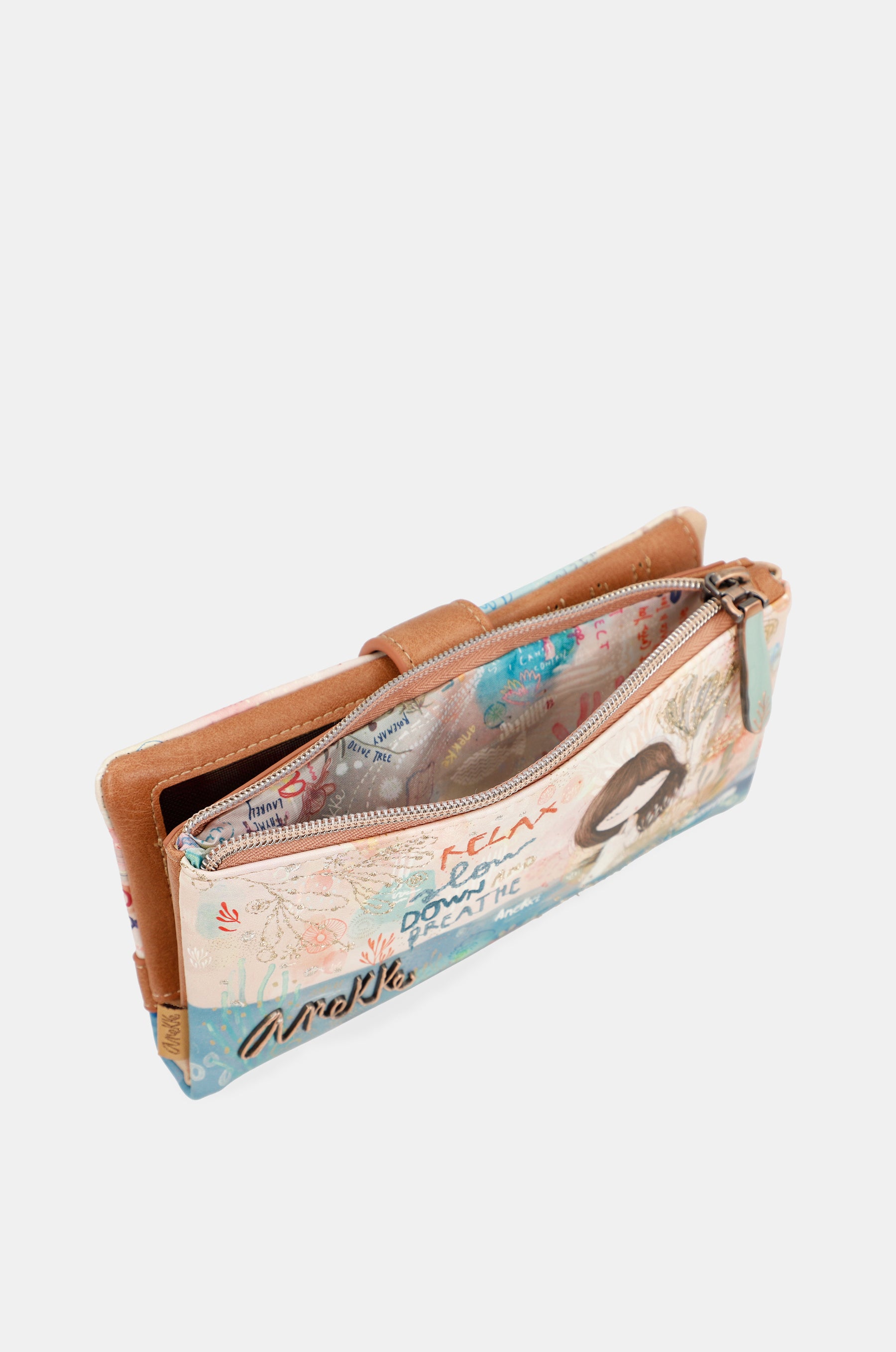 Mediterranean Large flexible fabric wallet