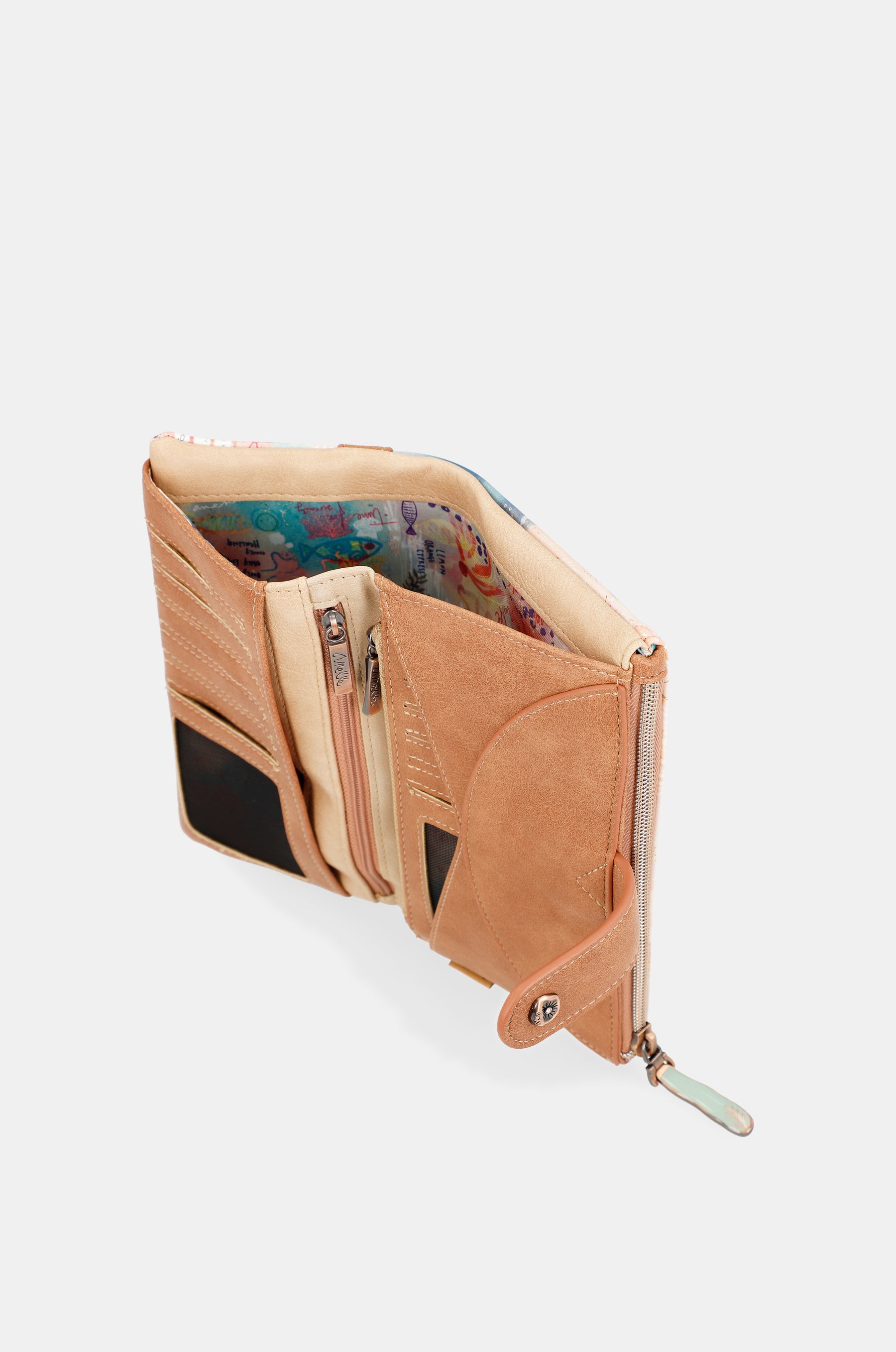 Mediterranean Large flexible fabric wallet