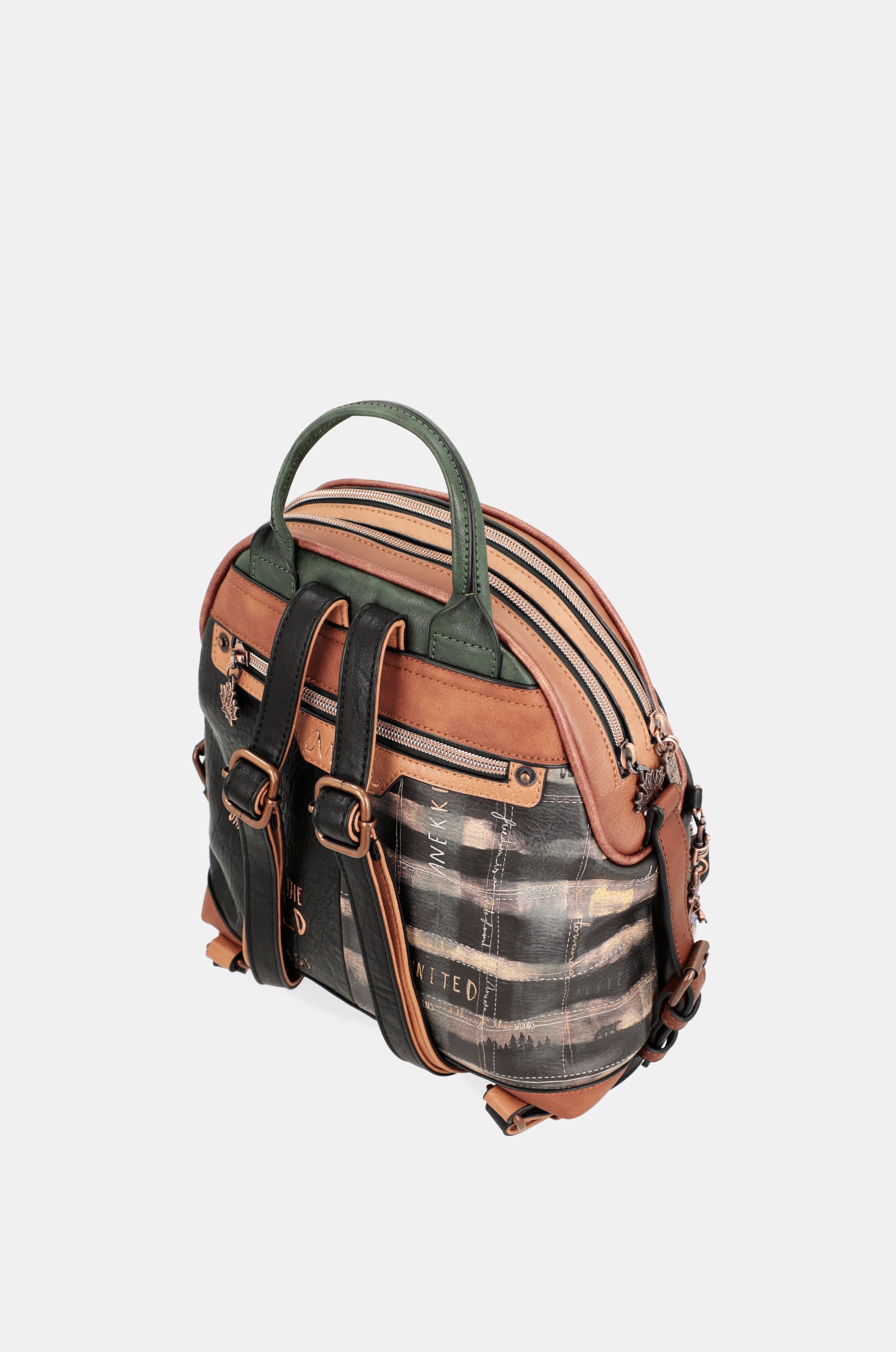 Wild black double compartment backpack