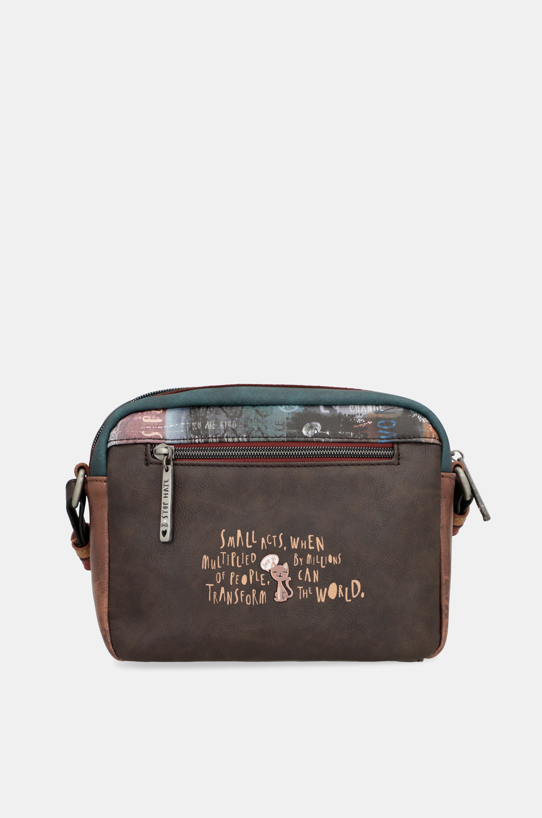 Respect shoulder bag with front pocket