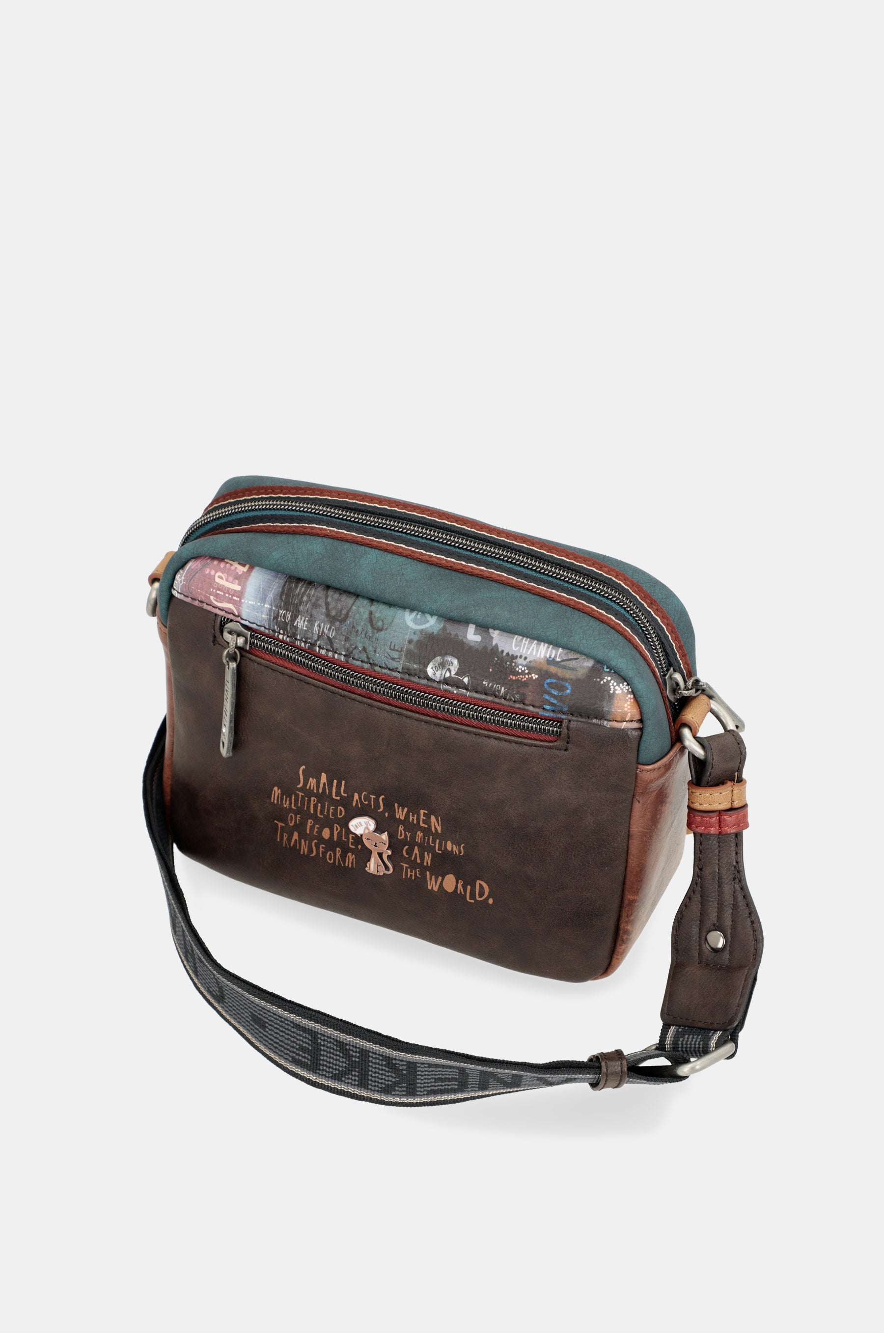 Respect shoulder bag with front pocket