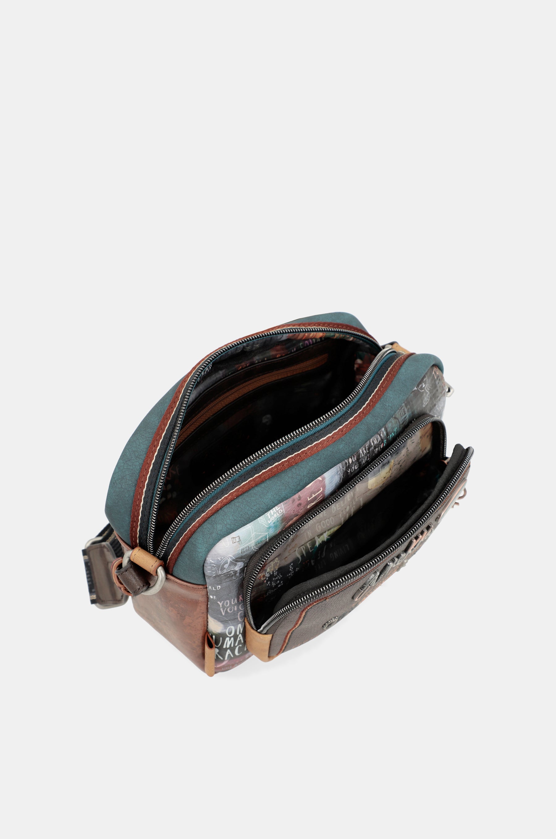 Respect shoulder bag with front pocket