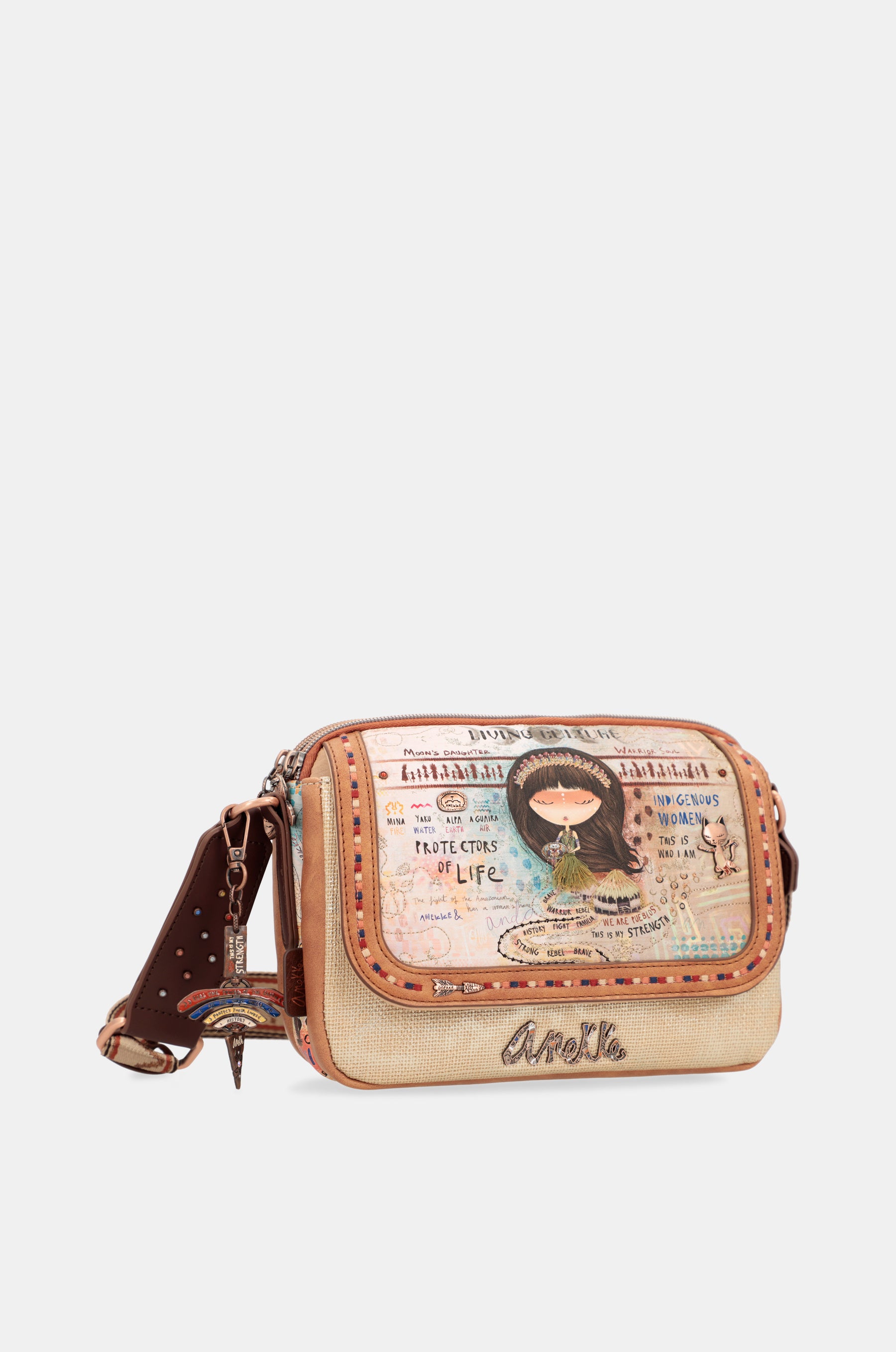 Menire crossbody bag with flap 3 compartments