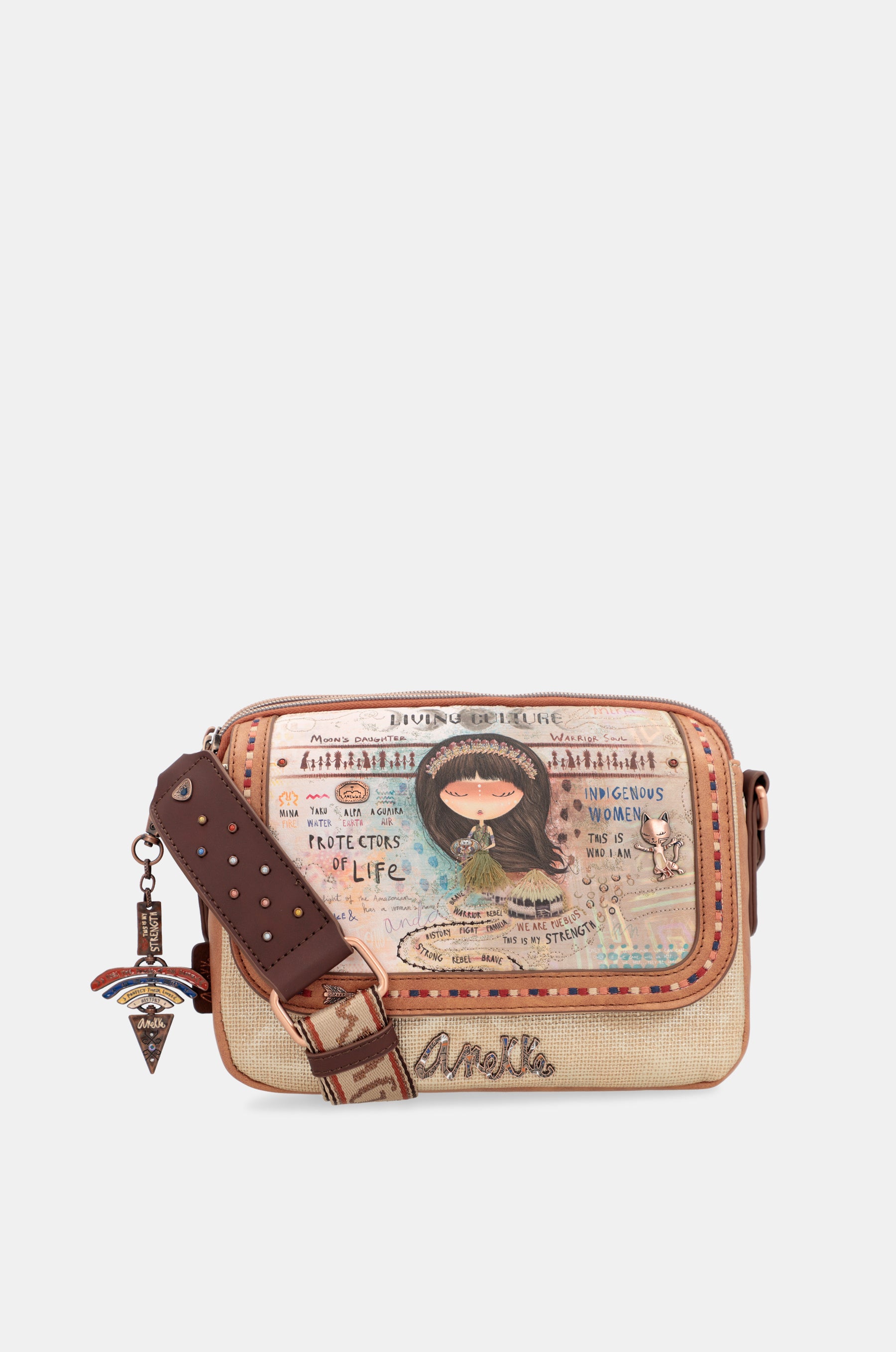 Menire crossbody bag with flap 3 compartments