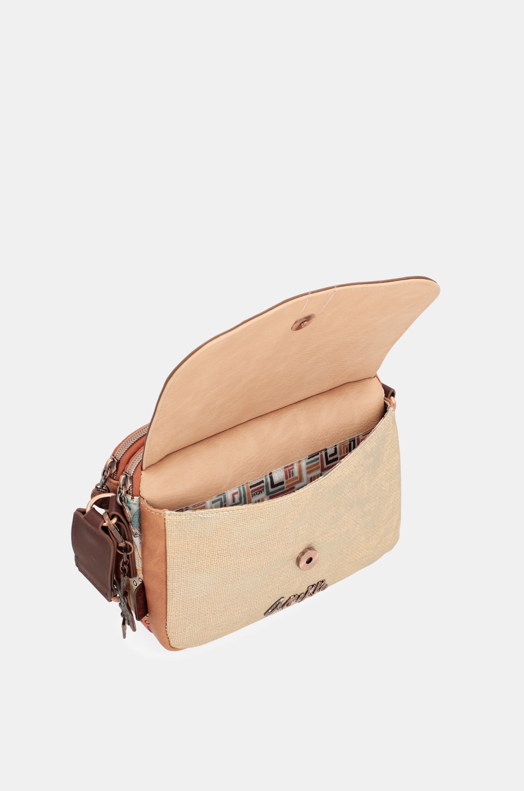 Menire crossbody bag with flap 3 compartments