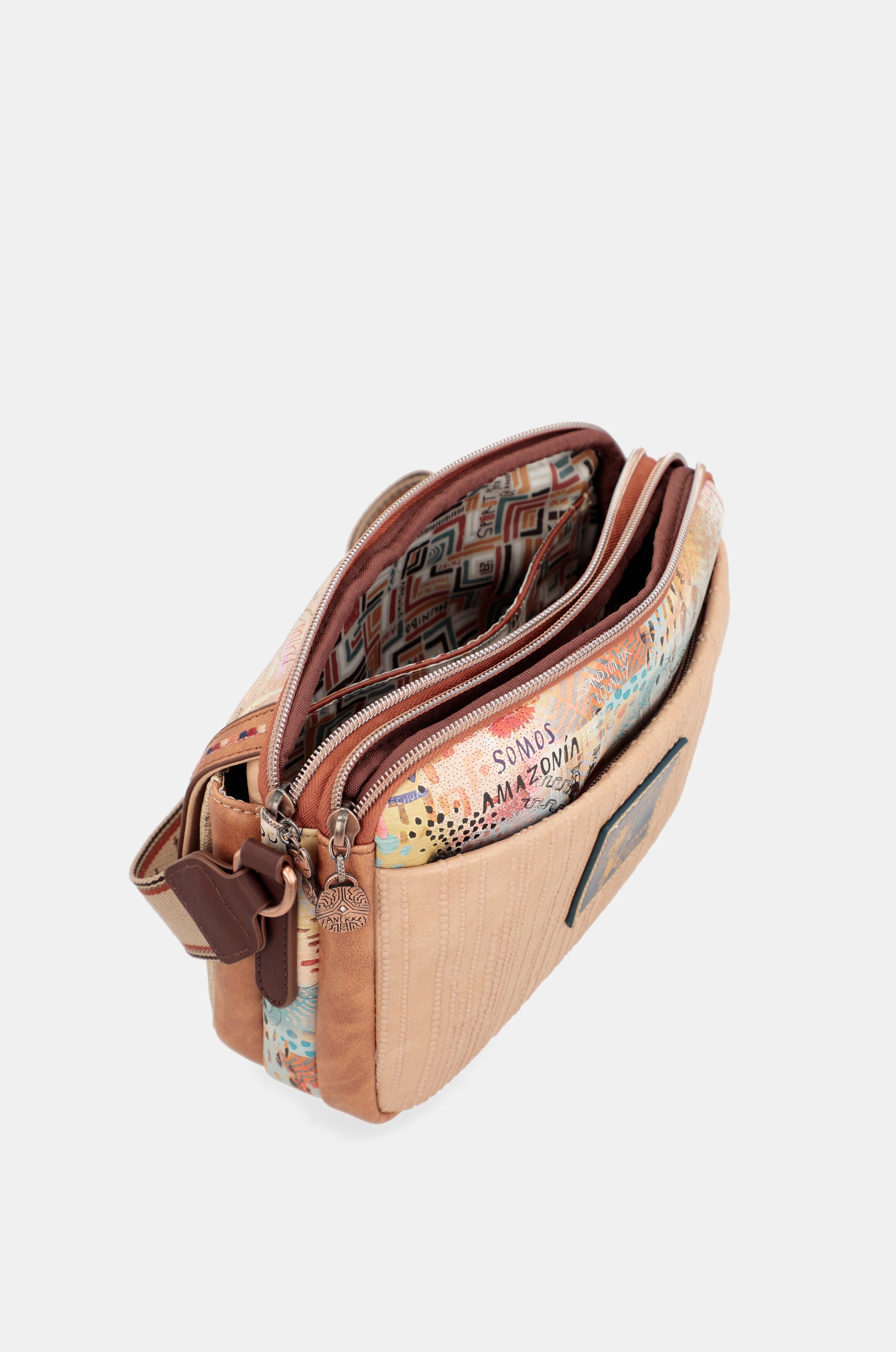 Menire crossbody bag with flap 3 compartments