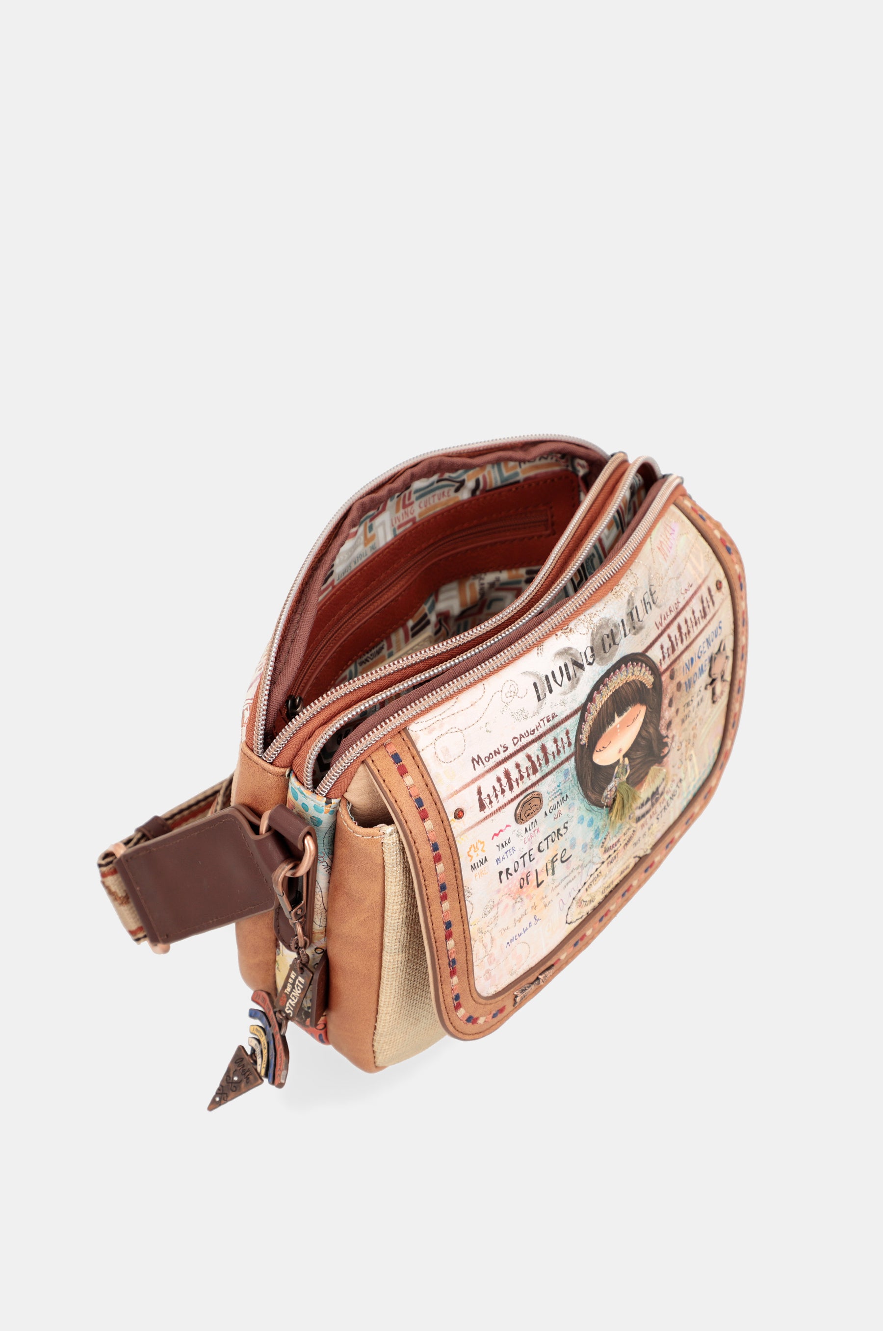 Menire crossbody bag with flap 3 compartments