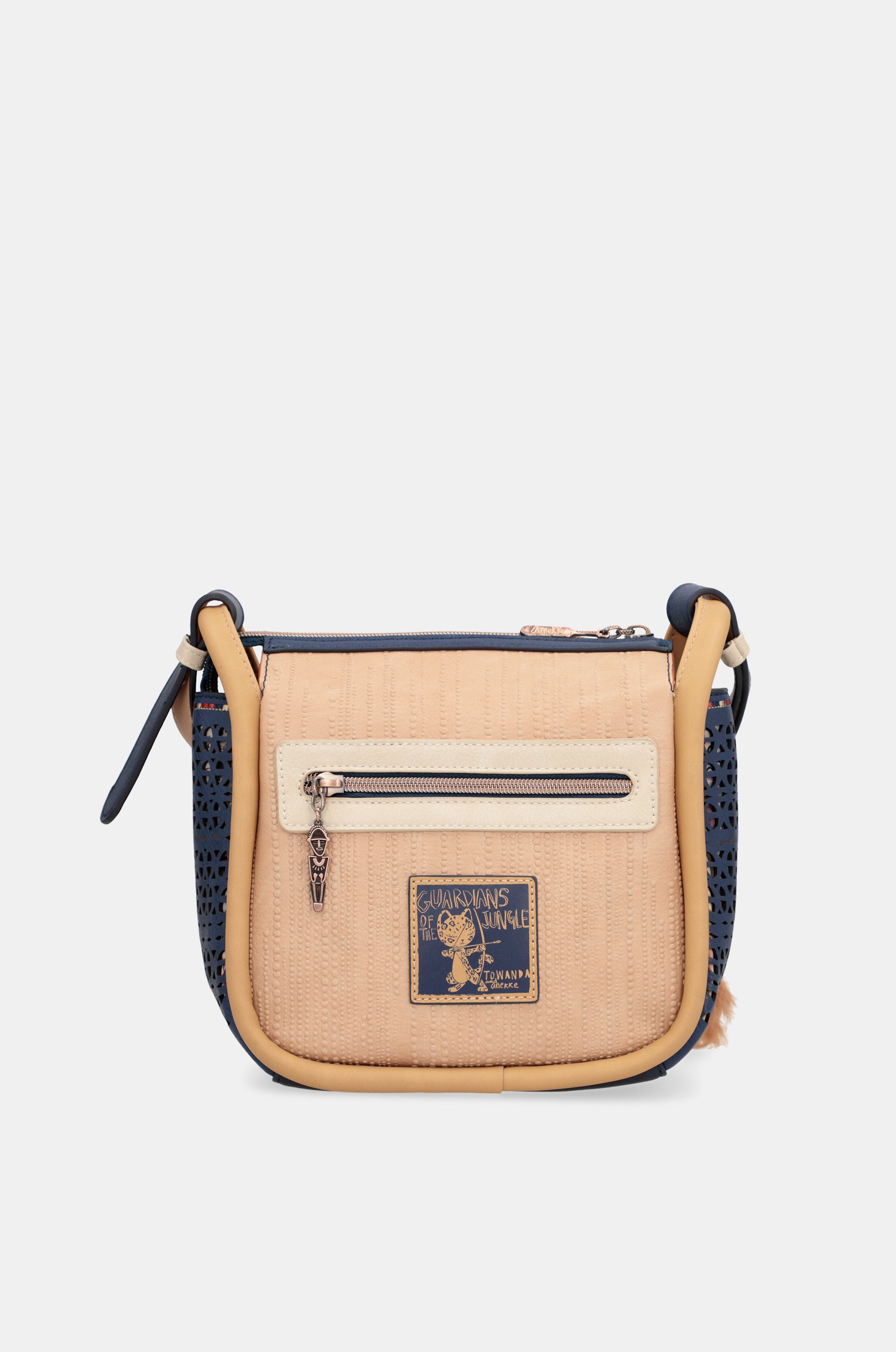 Tribe navy blue printed crossbody bag