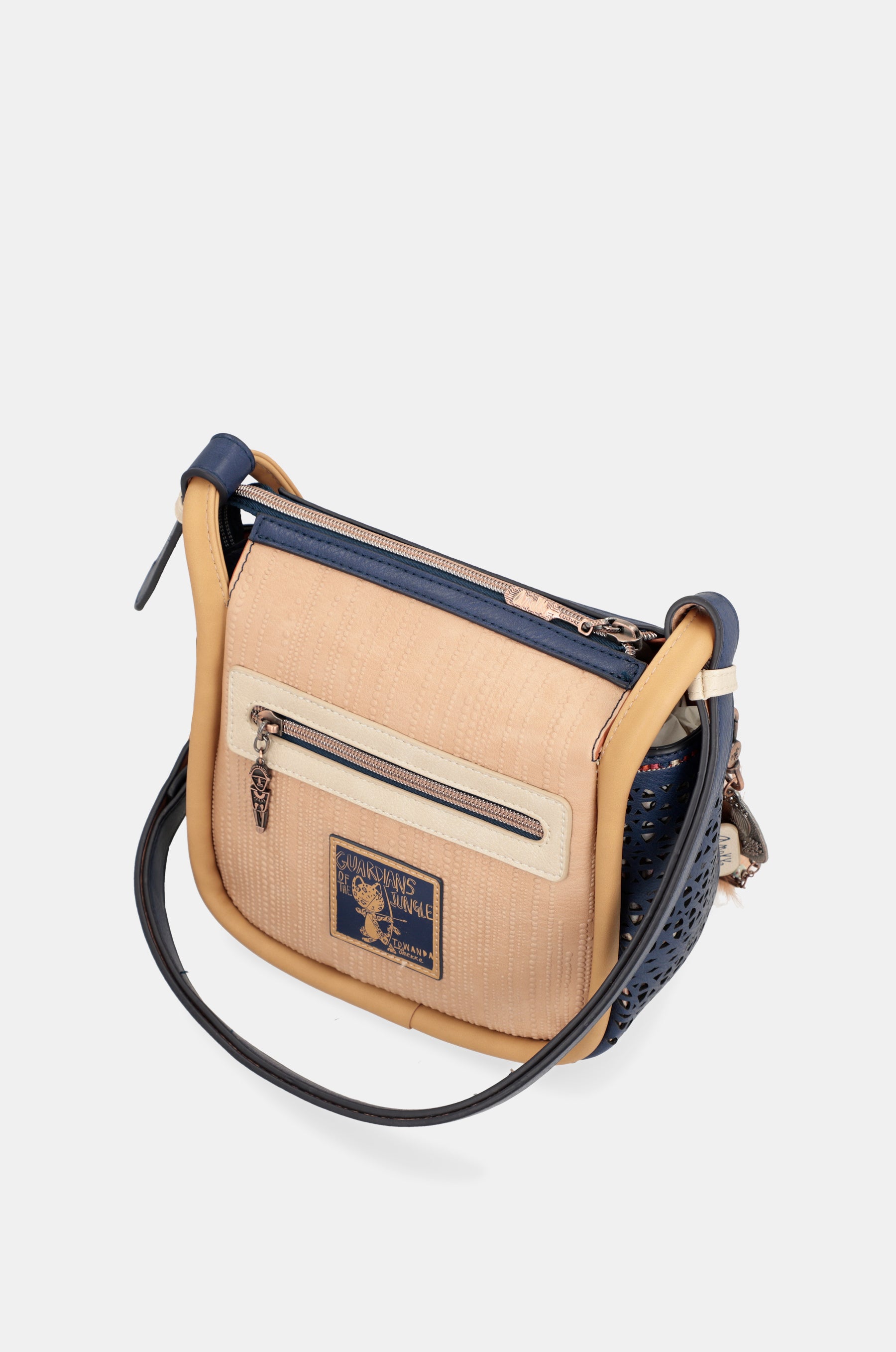 Tribe navy blue printed crossbody bag