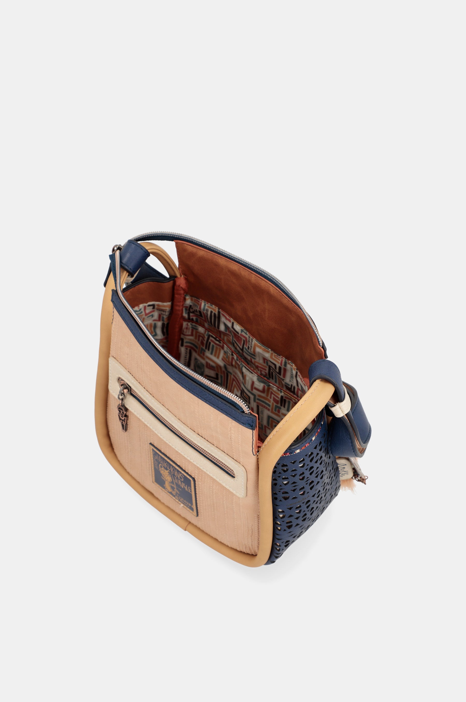 Tribe navy blue printed crossbody bag