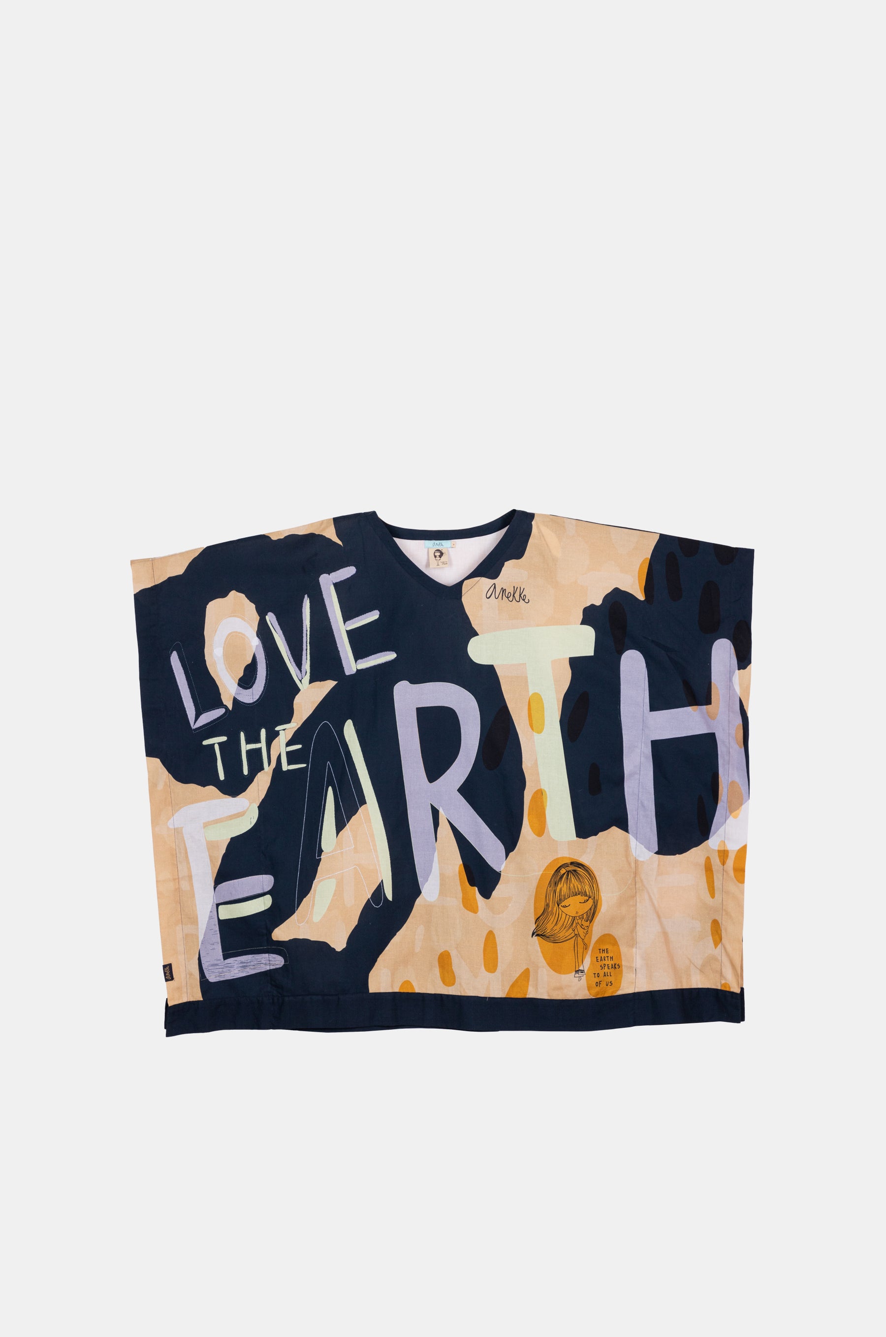 Navy blue print kaftan