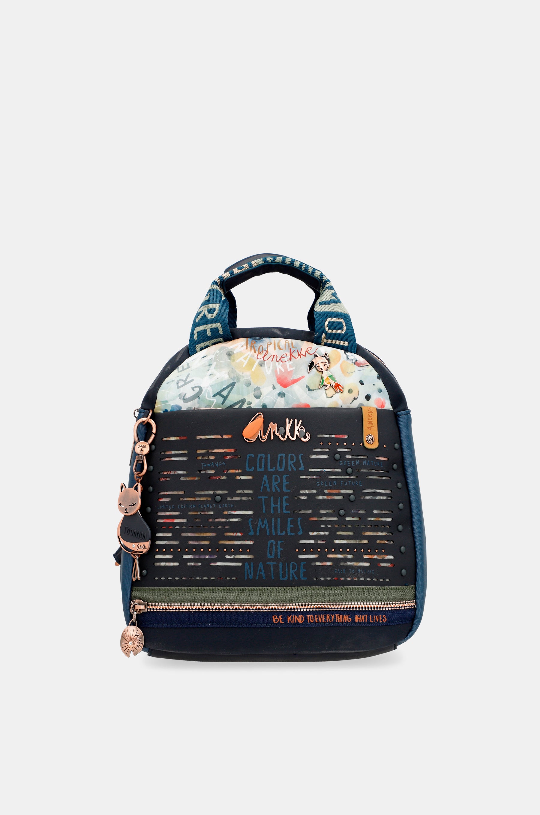 Nature Pachamama navy blue medium satchel bag