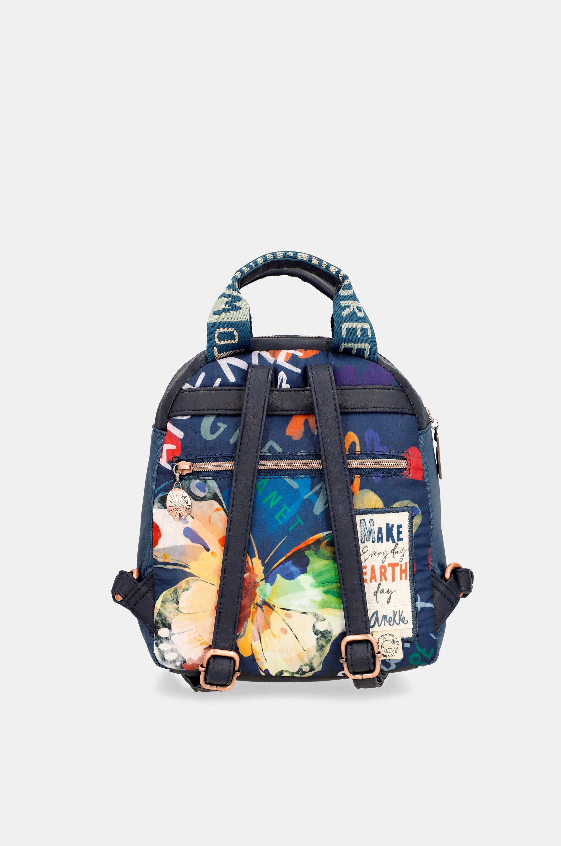 Nature Pachamama navy blue medium satchel bag