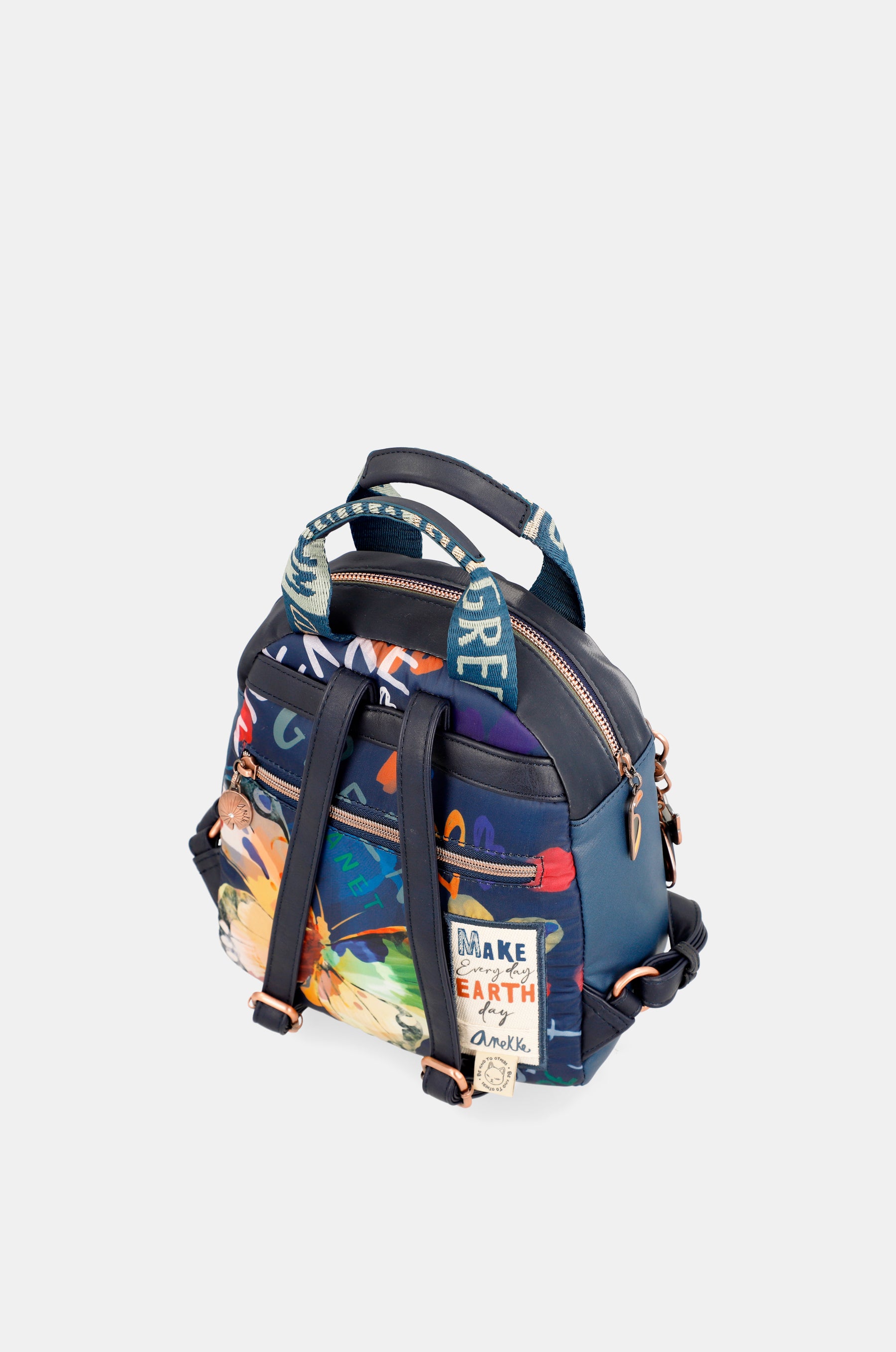 Nature Pachamama navy blue medium satchel bag