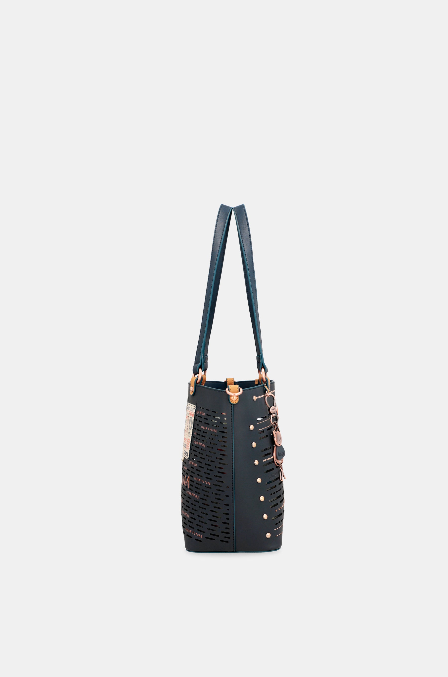 Nature Pachamama navy blue large tote bag