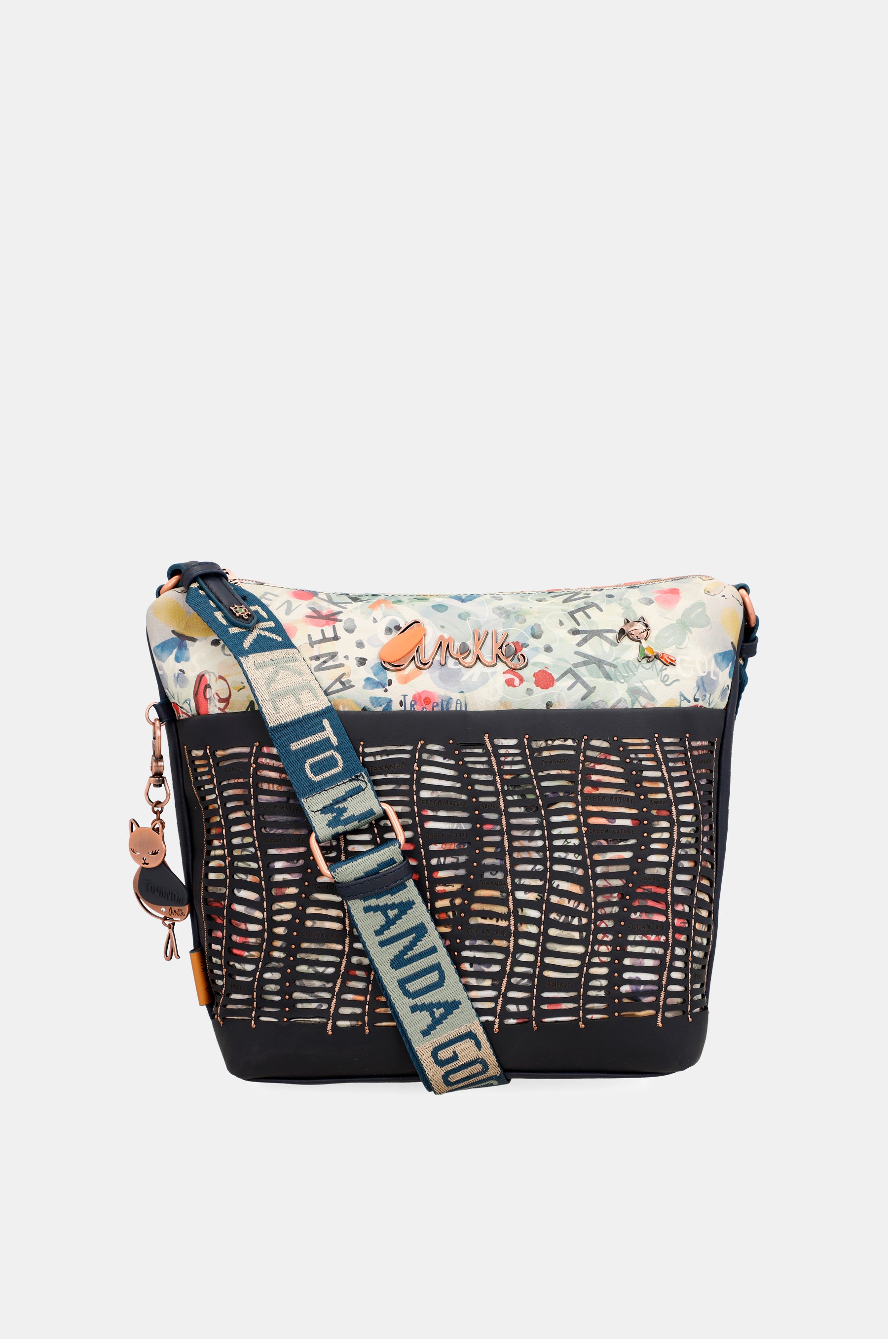 Nature Pachamama navy blue large crossbody bag