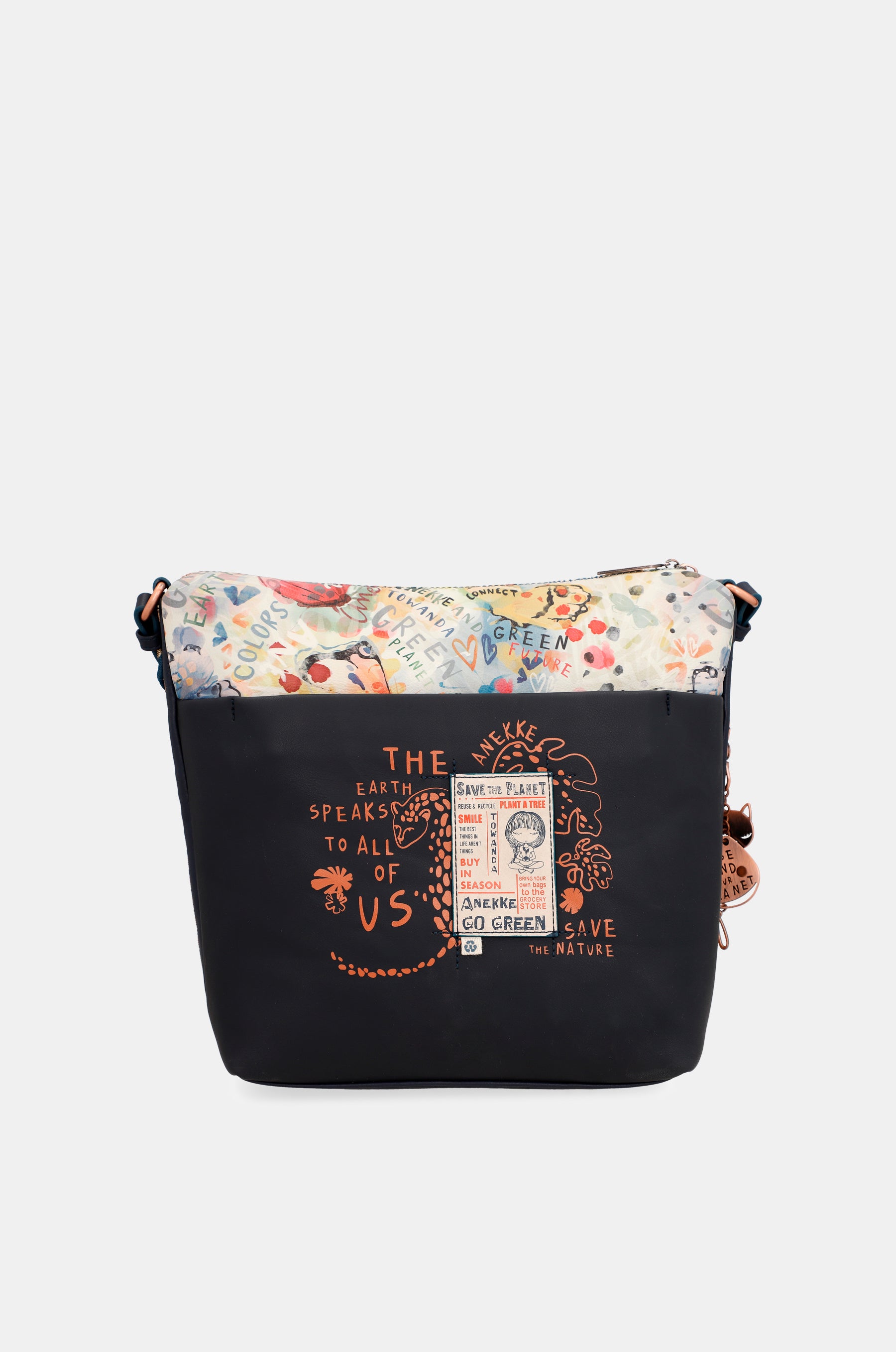 Nature Pachamama navy blue large crossbody bag