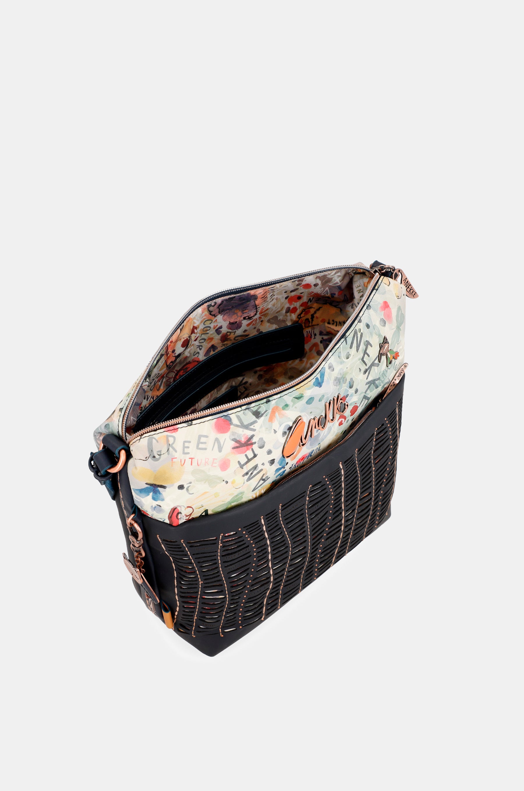 Nature Pachamama navy blue large crossbody bag