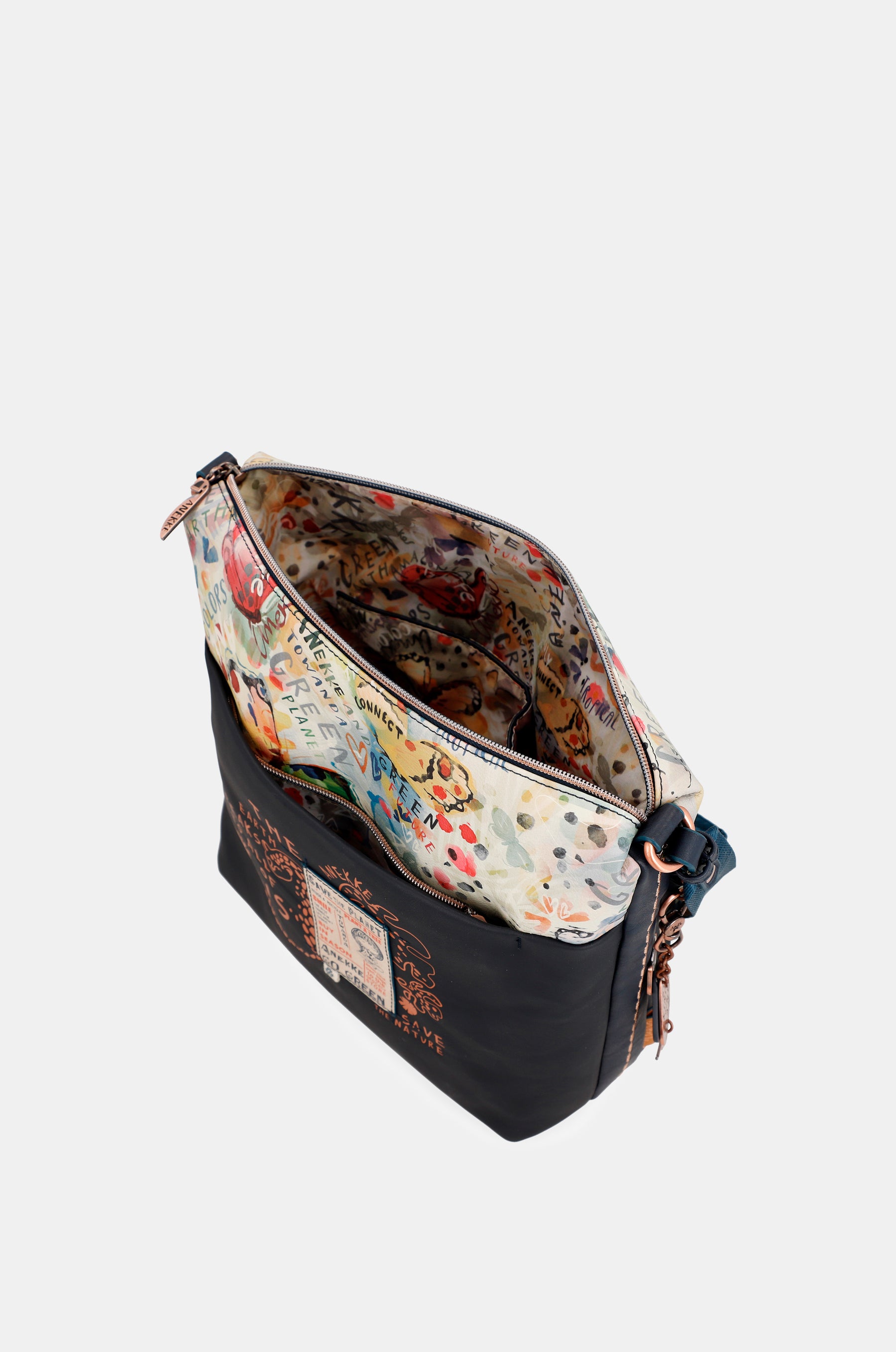 Nature Pachamama navy blue large crossbody bag