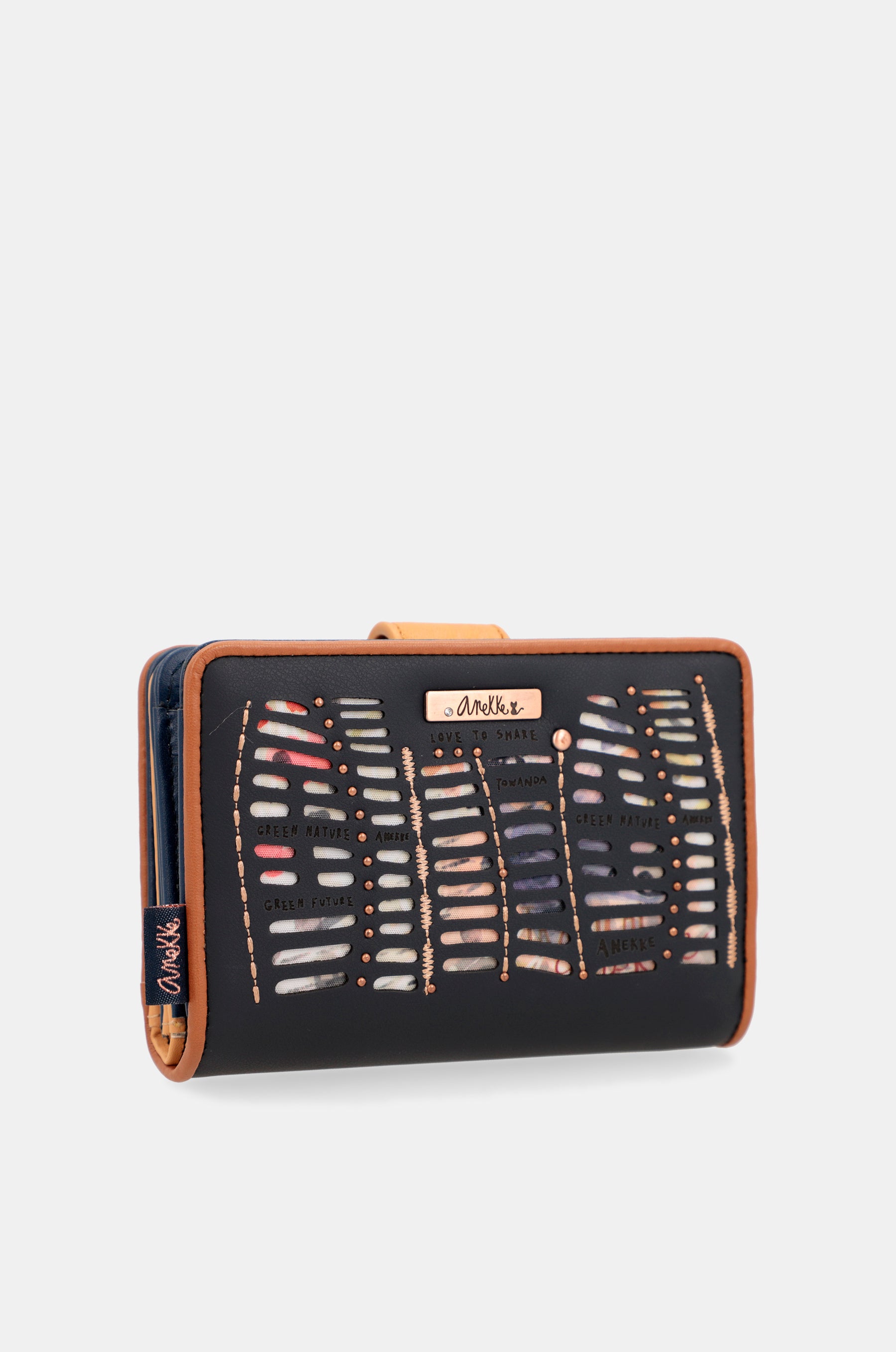 Nature Pachamama medium RFID wallet navy blue