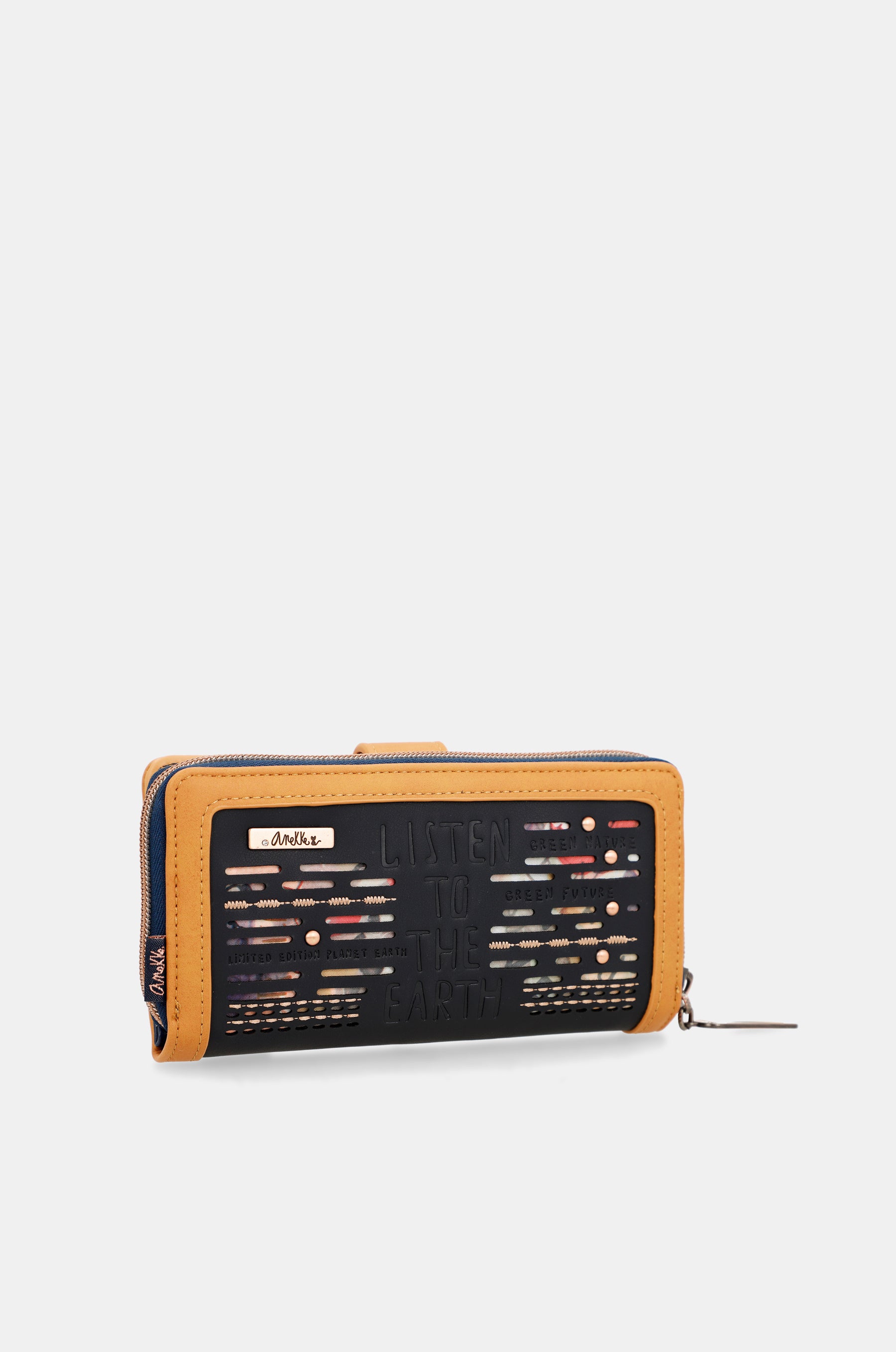 Nature Pachamama navy blue large RFID wallet