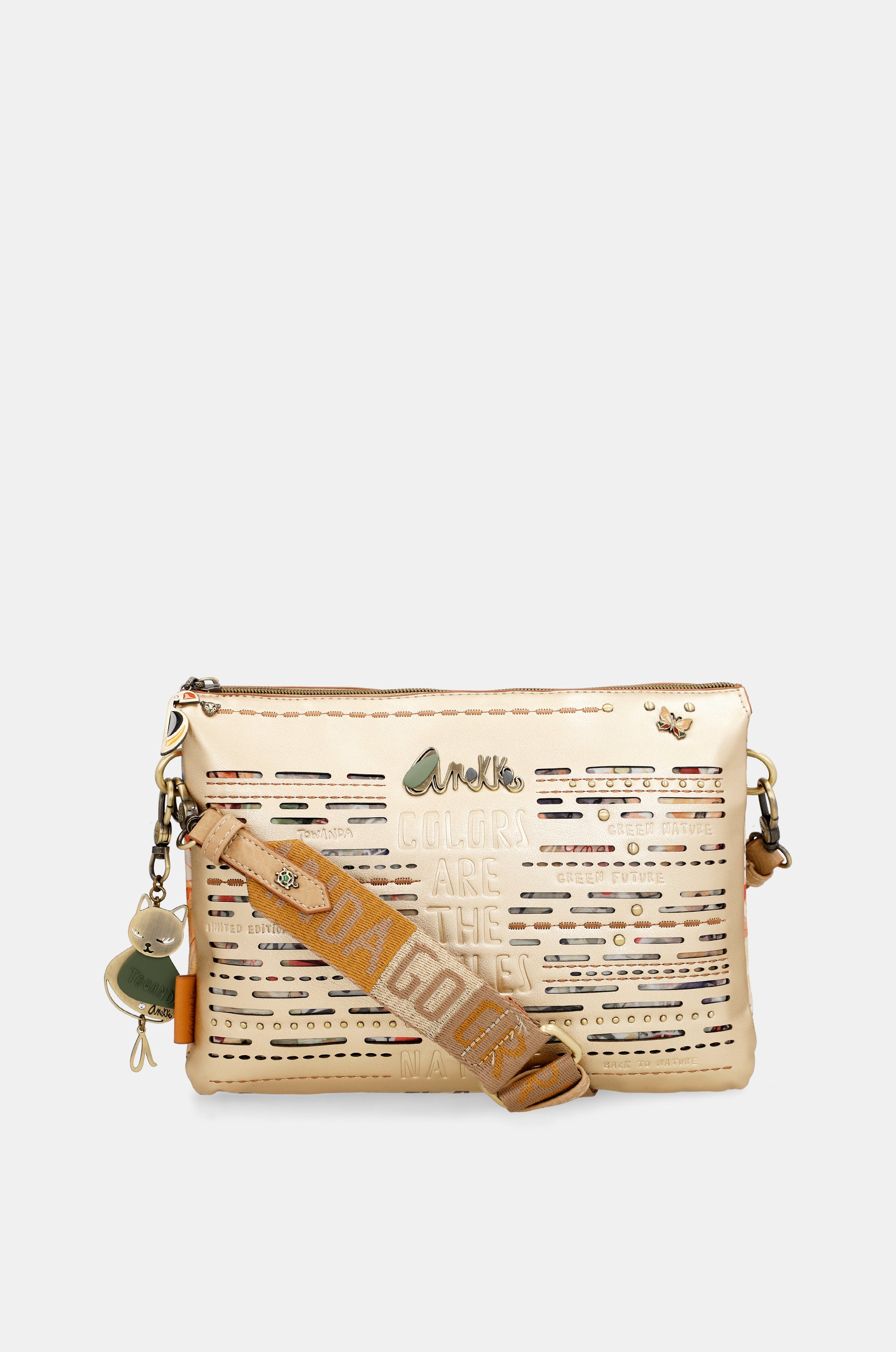 Bolso de hombro dorado Nature Pachamama