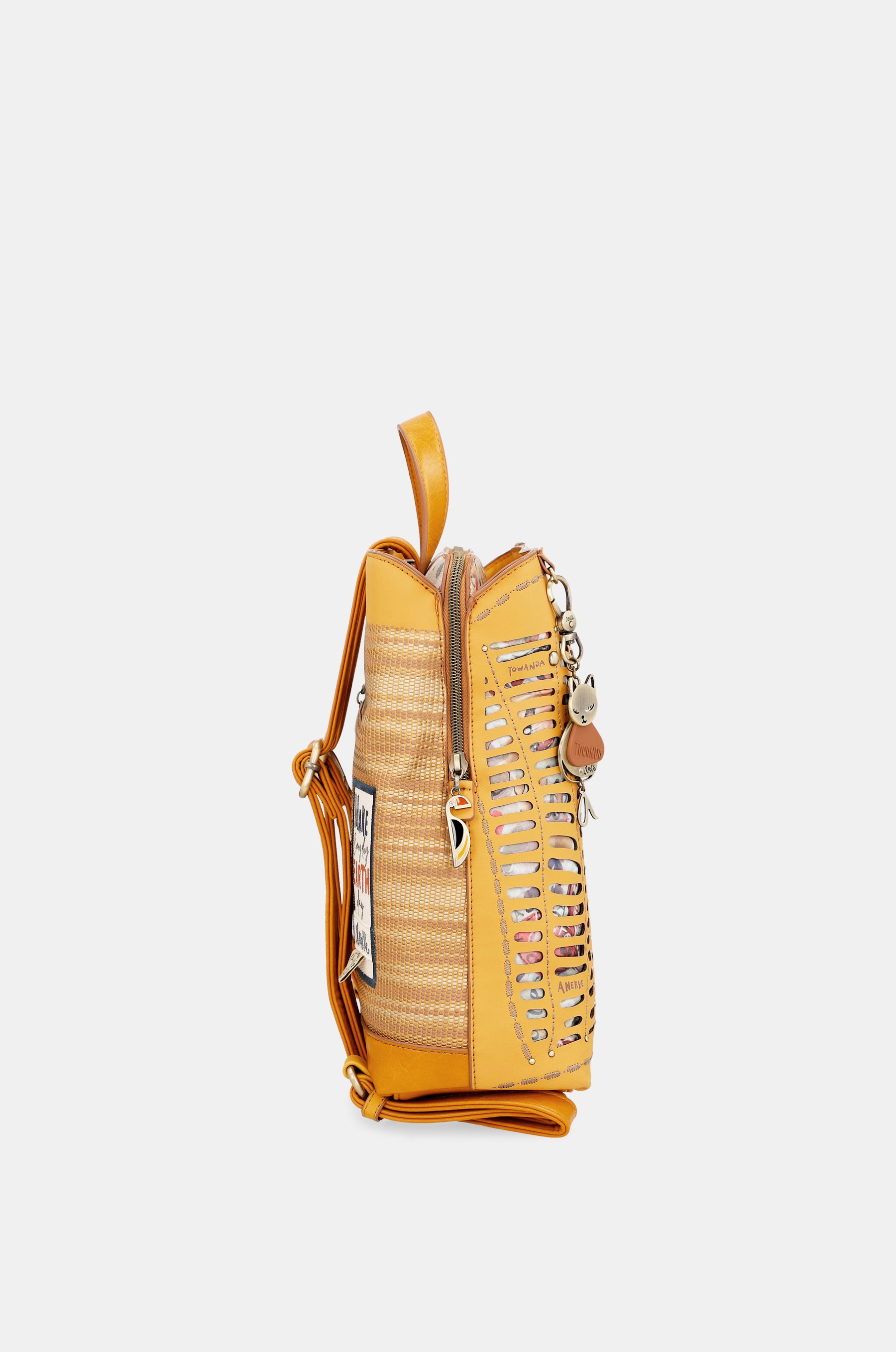 Nature Pachamama ochre backpack with 3 compartments