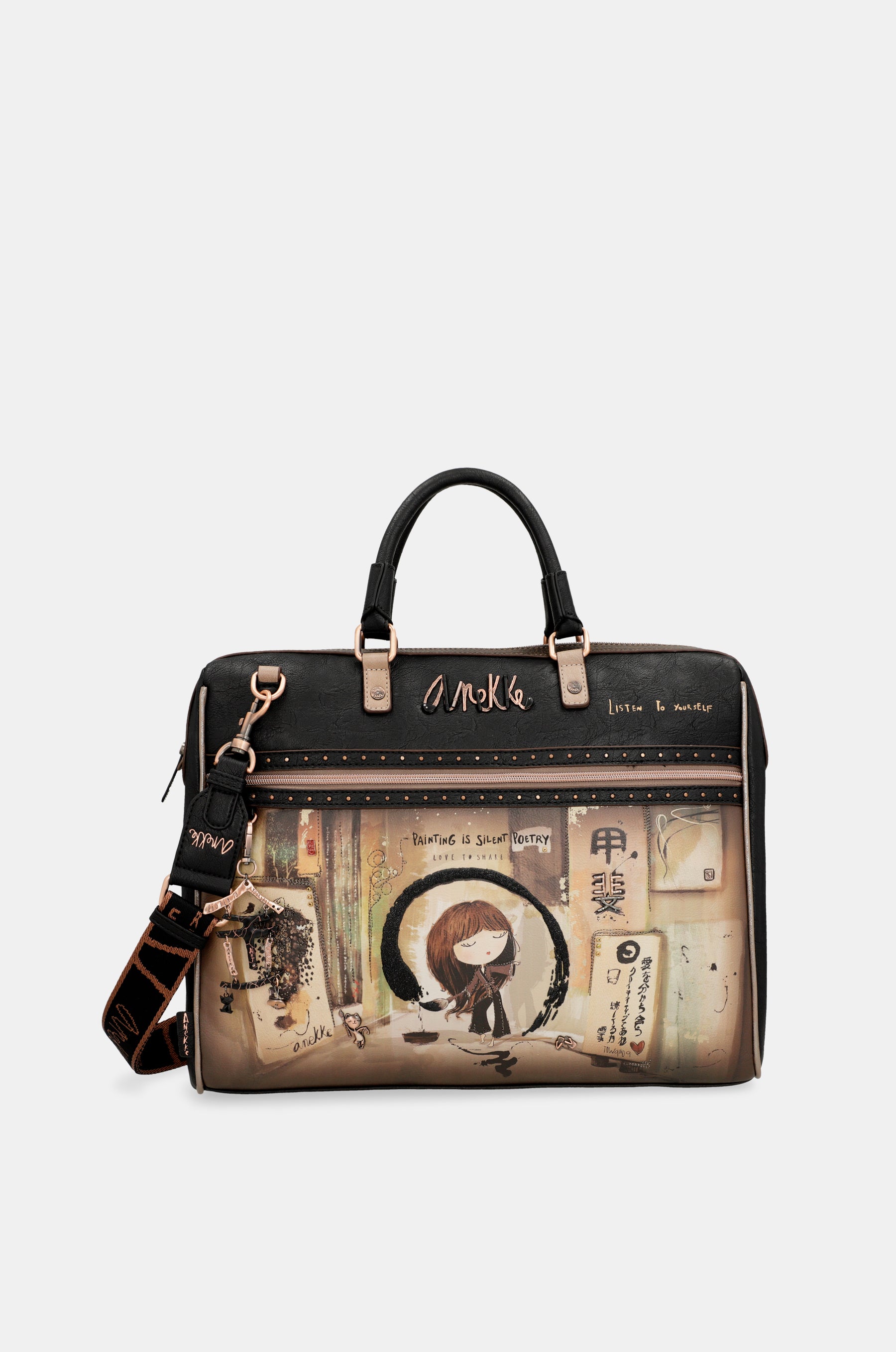 Shōen black briefcase