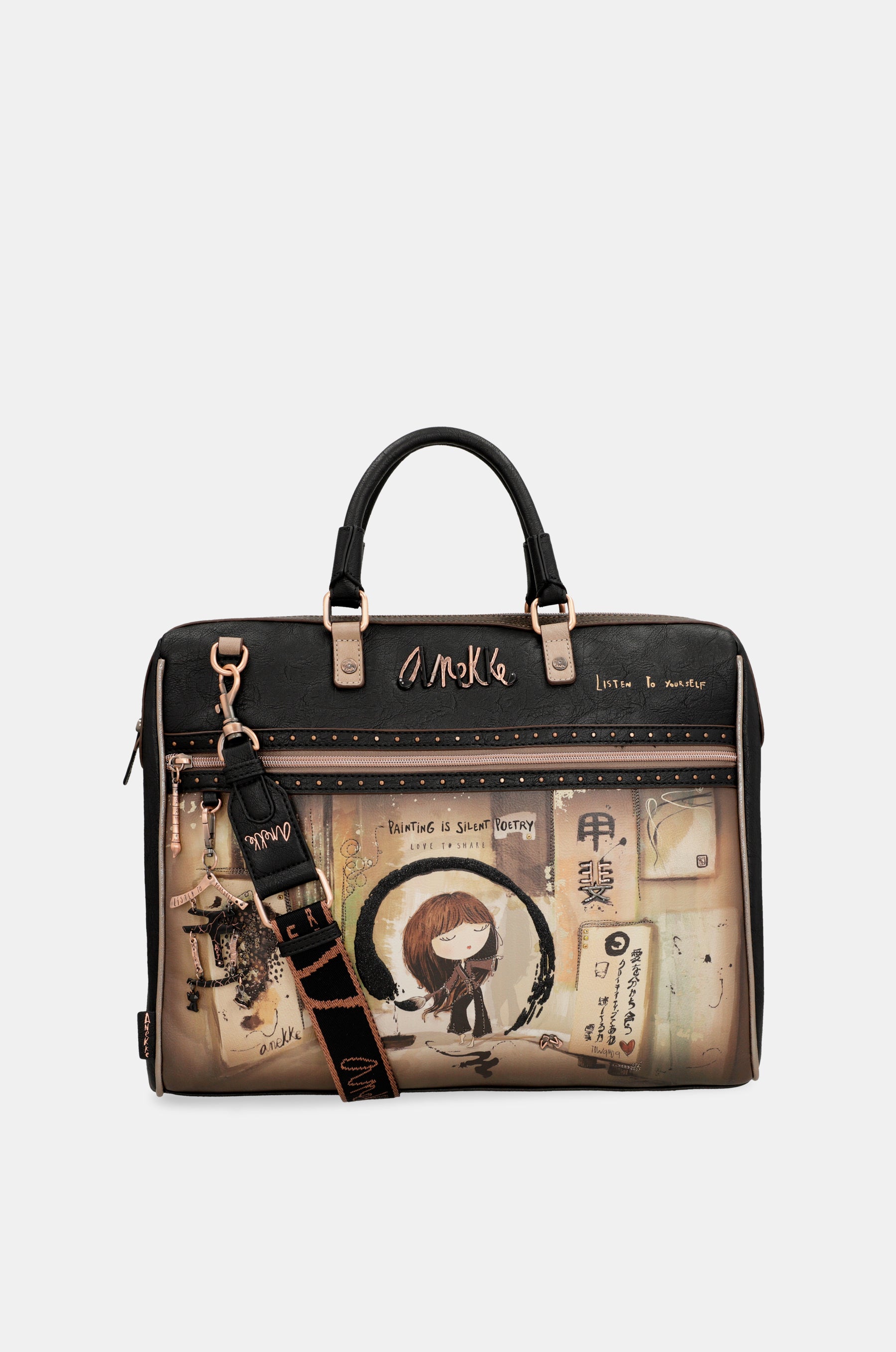 Shōen black briefcase