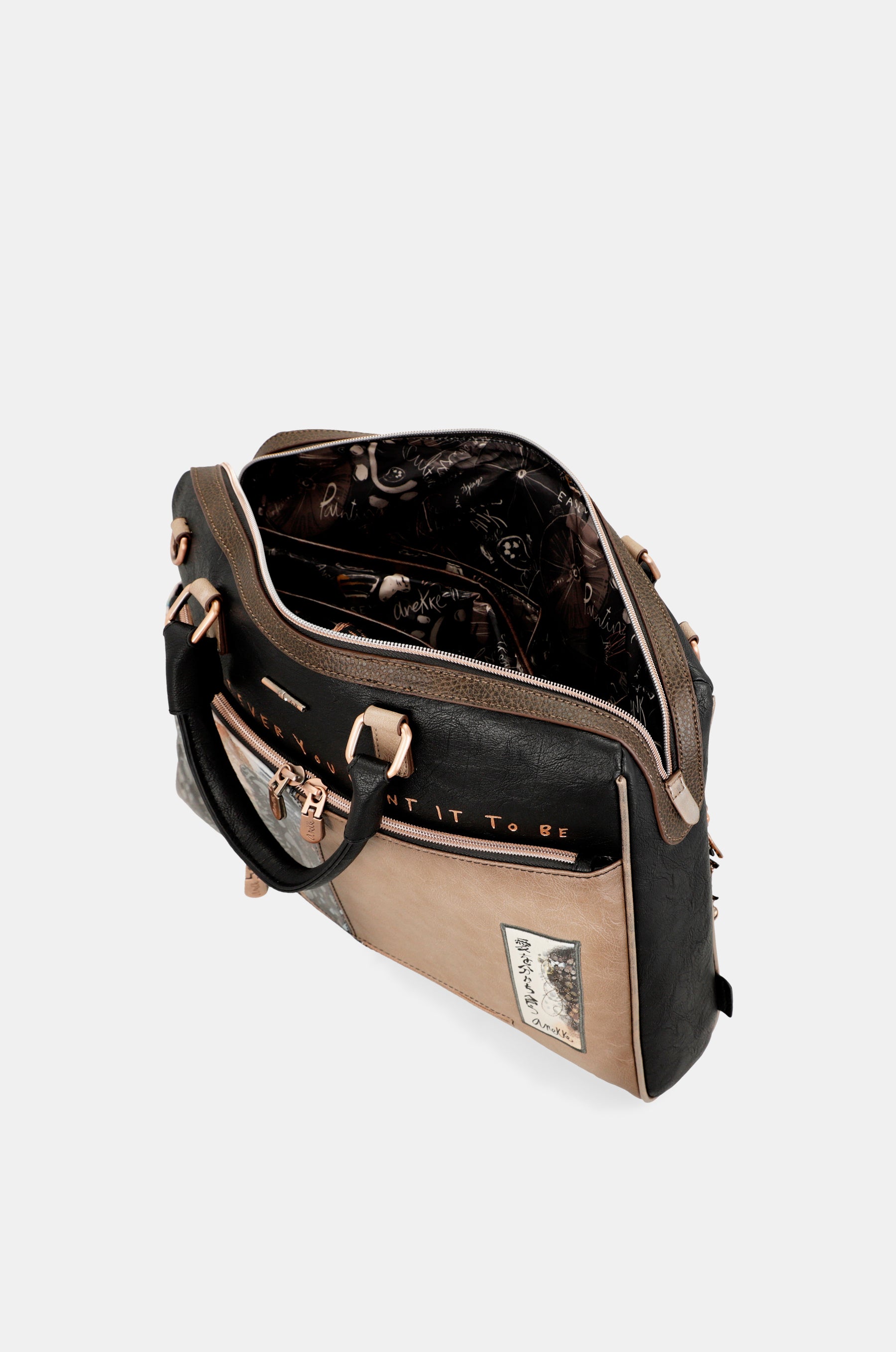 Shōen black briefcase