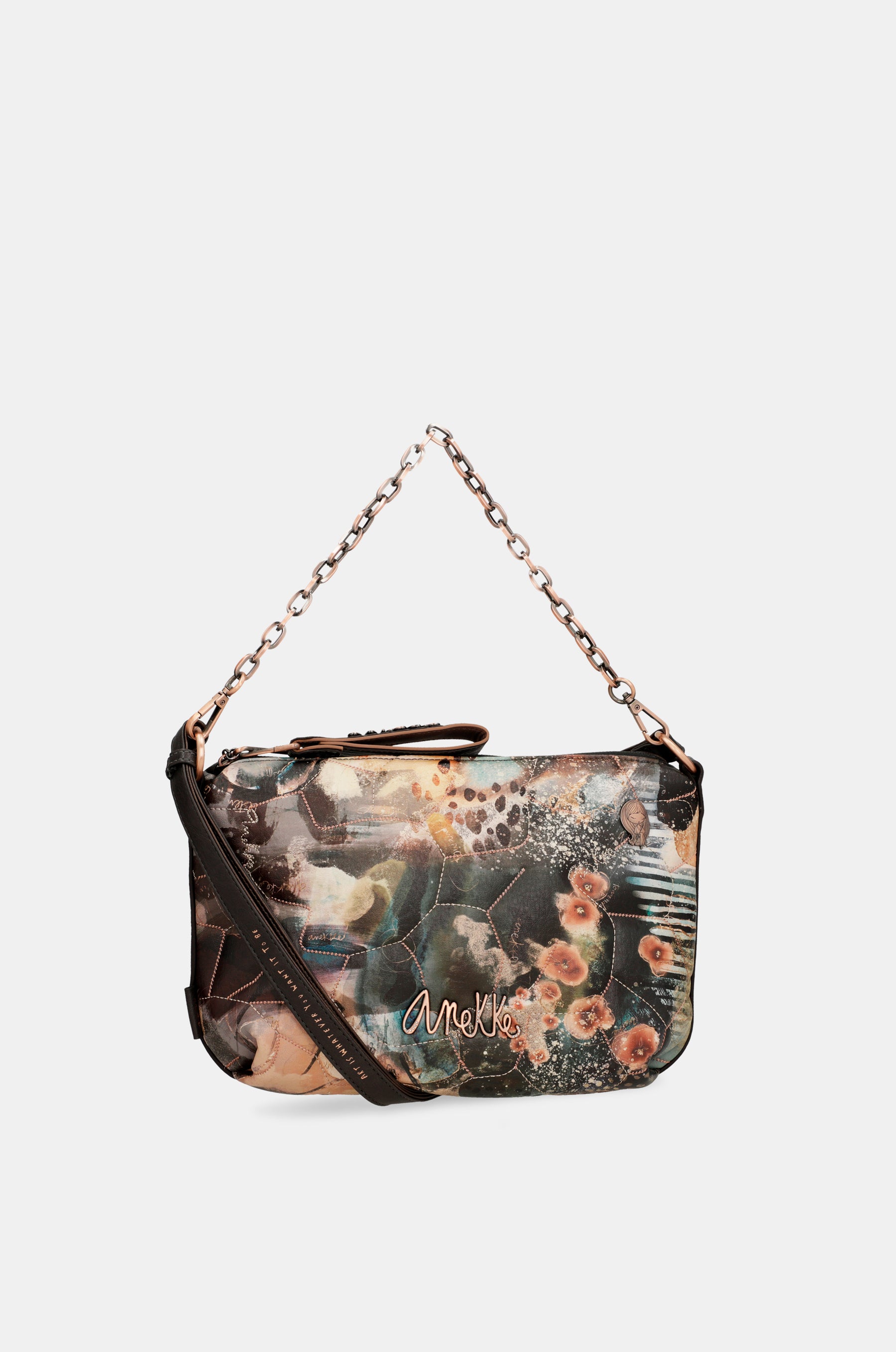 Shōen Padded shoulder bag with metallic handle
