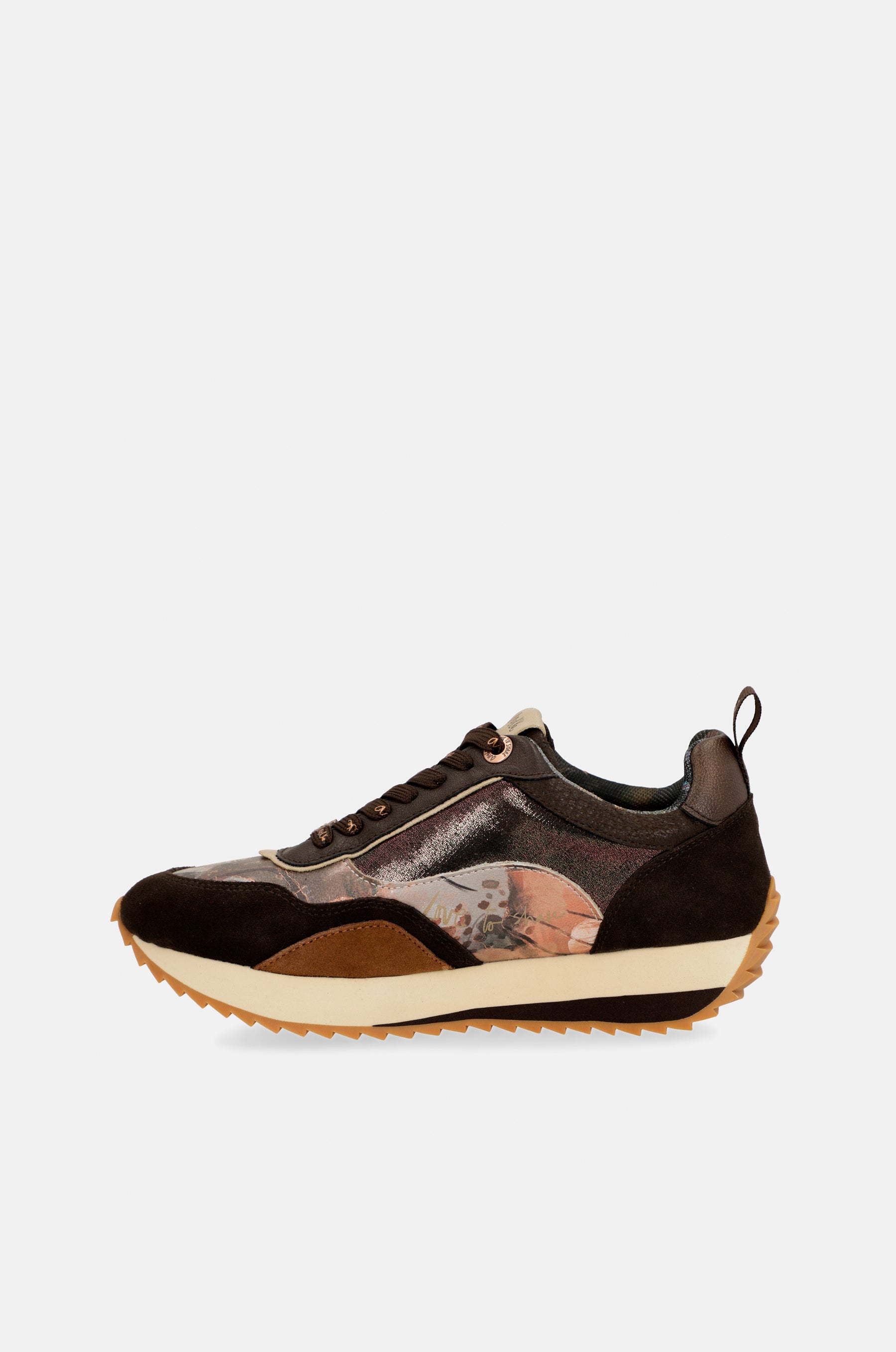 Brown Palette Patterned Sports Sneakers