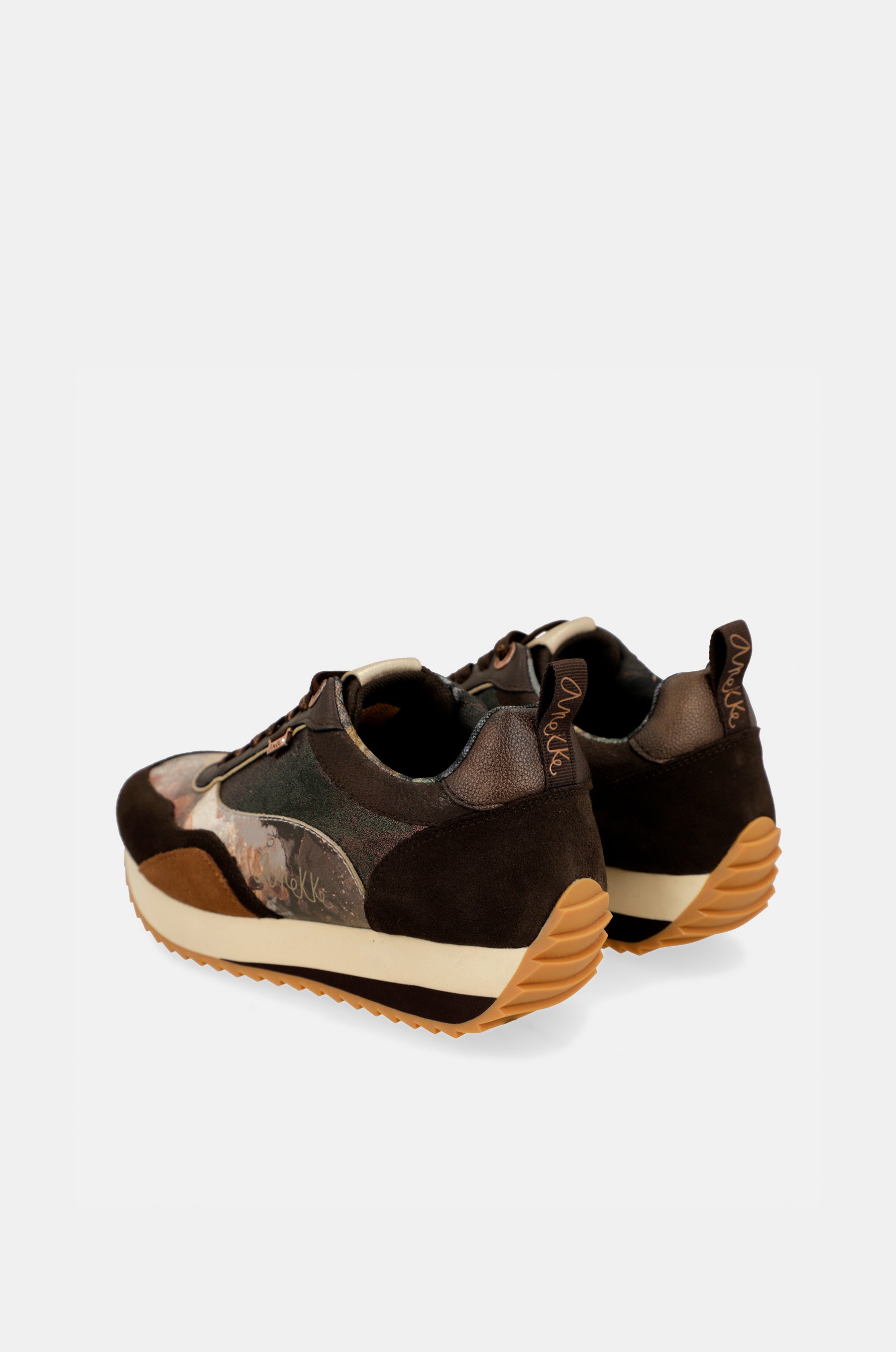 Brown Palette Patterned Sports Sneakers
