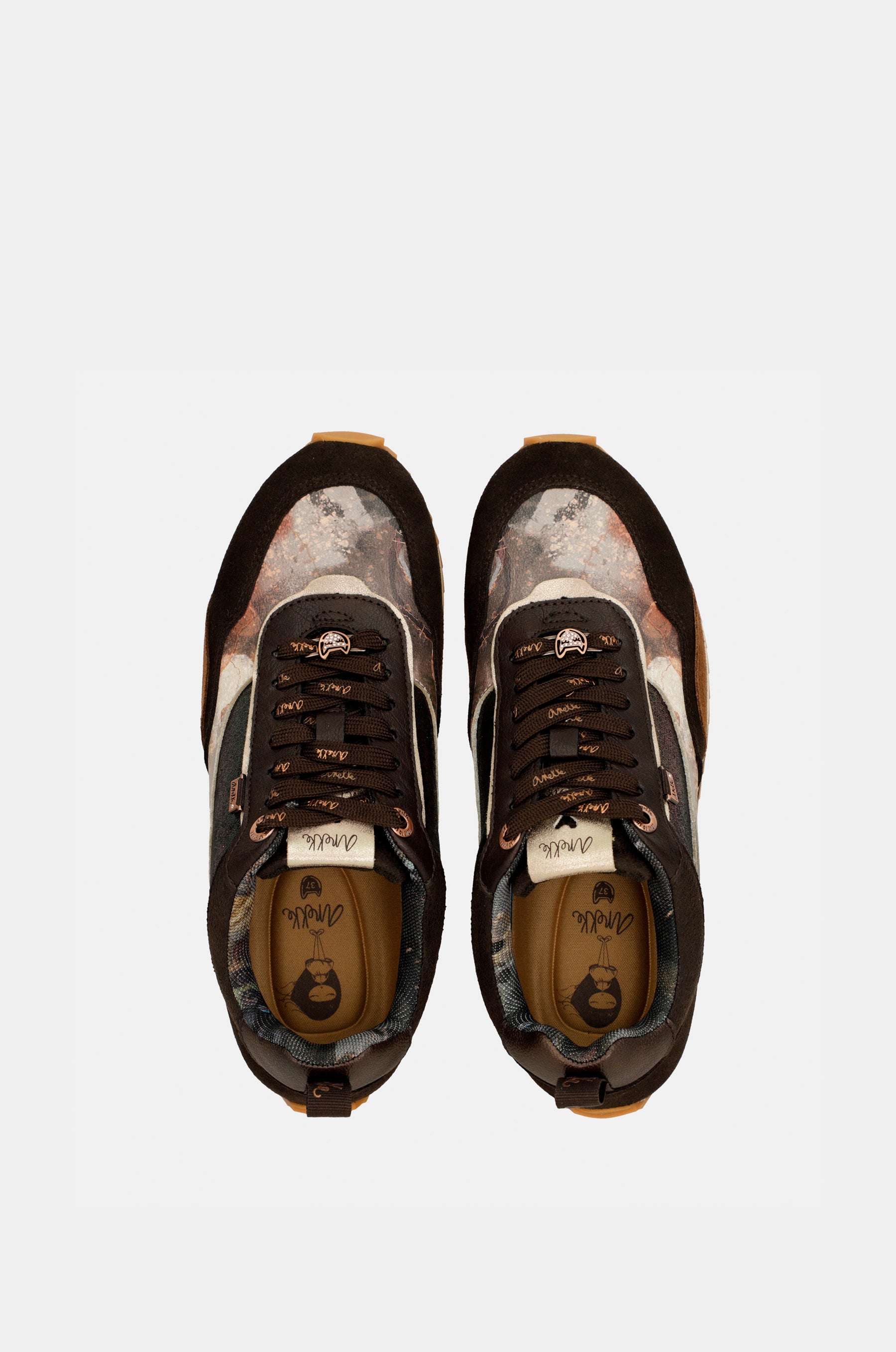 Brown Palette Patterned Sports Sneakers