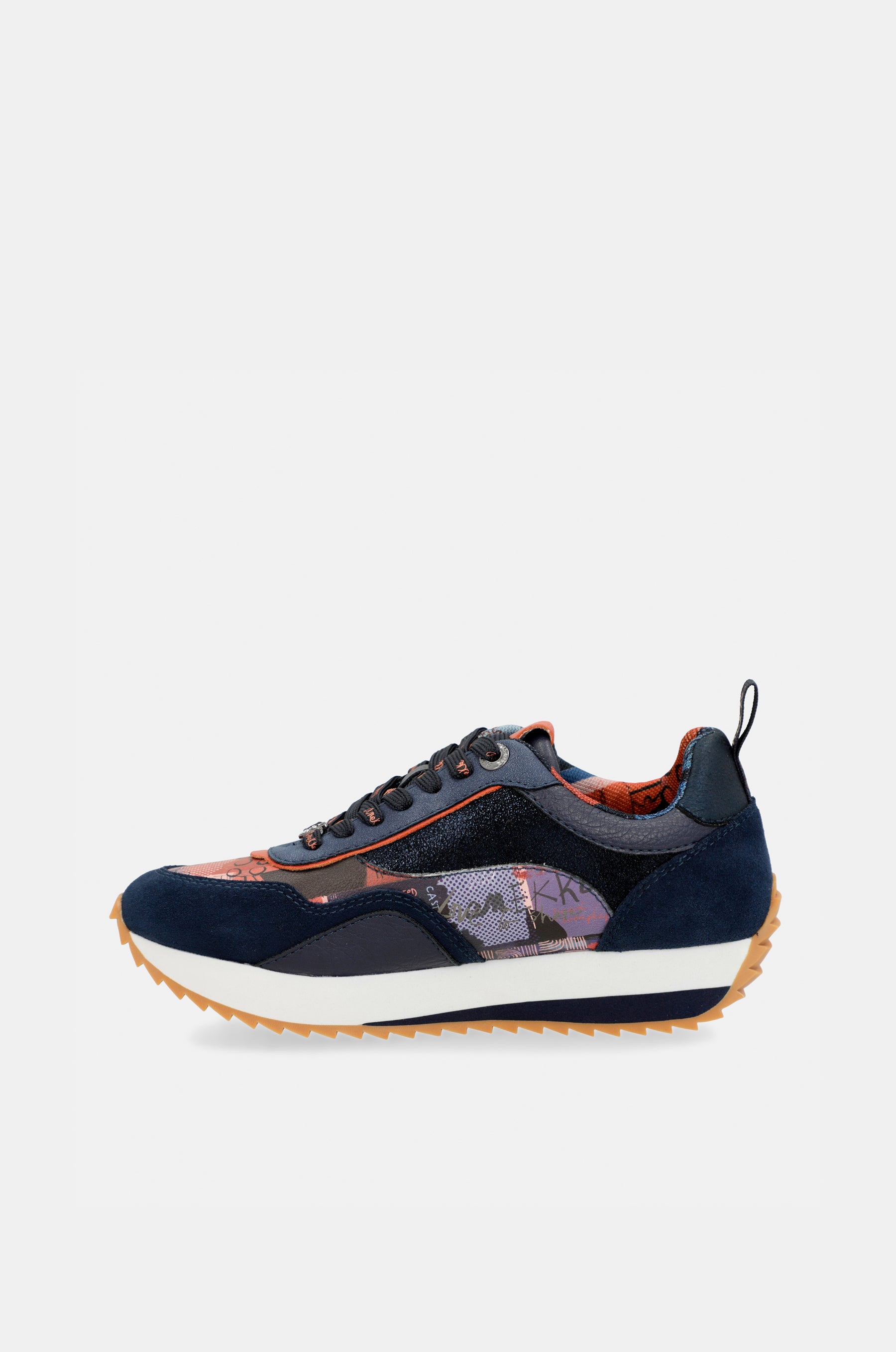 Navy Blue Palette Patterned Sports Sneakers