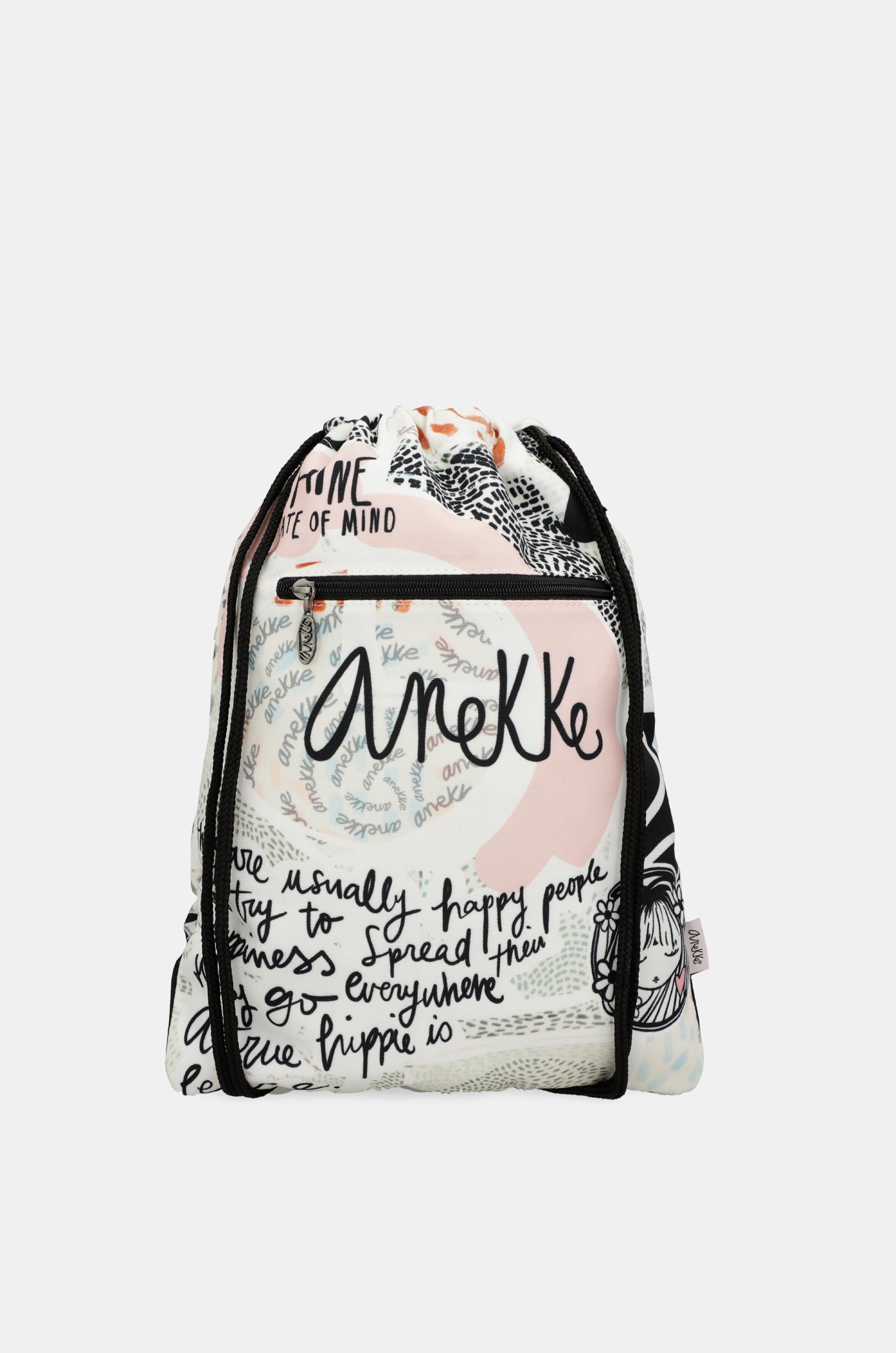 Sixties fabric drawstring backpack