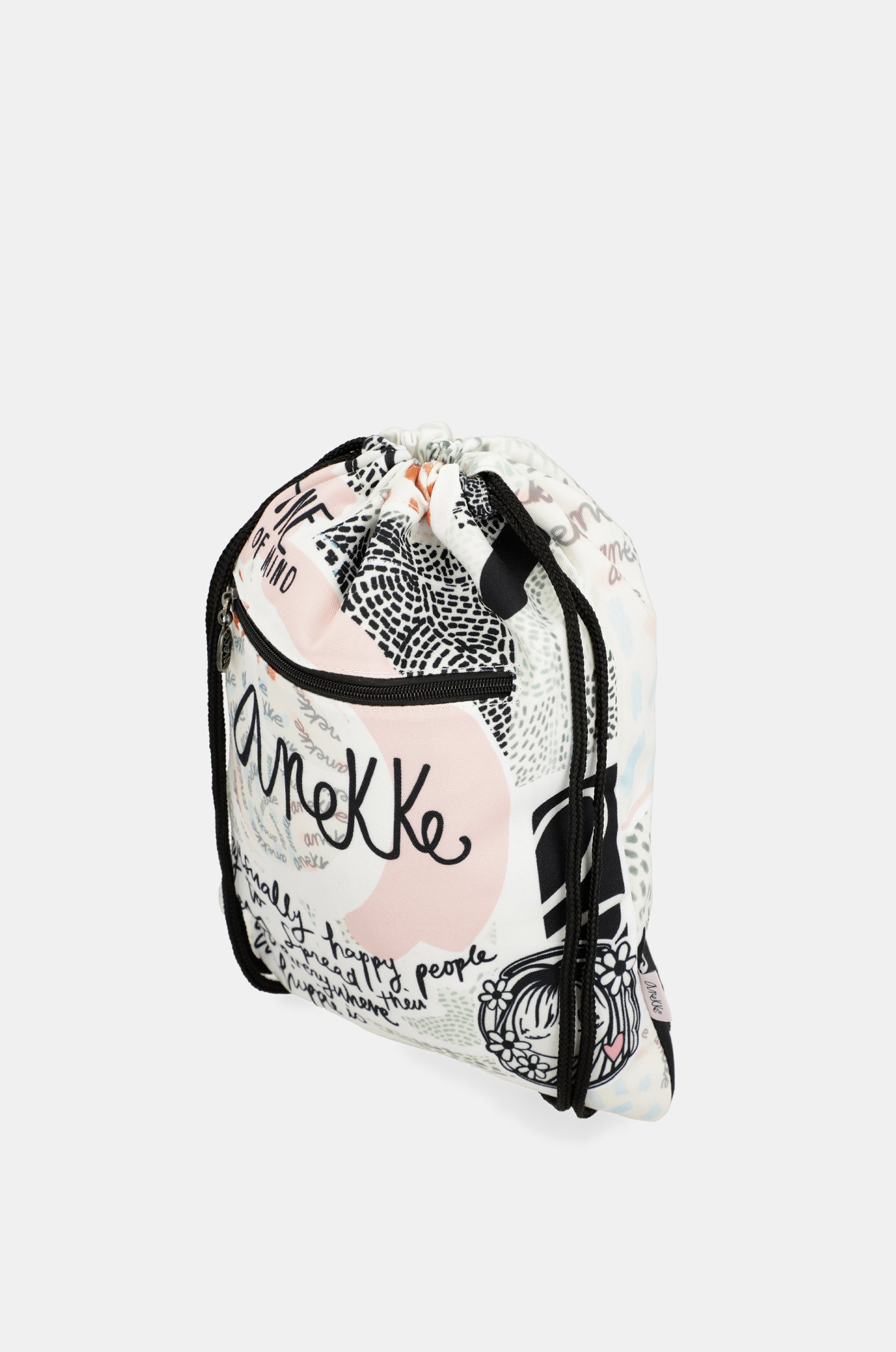 Sixties fabric drawstring backpack
