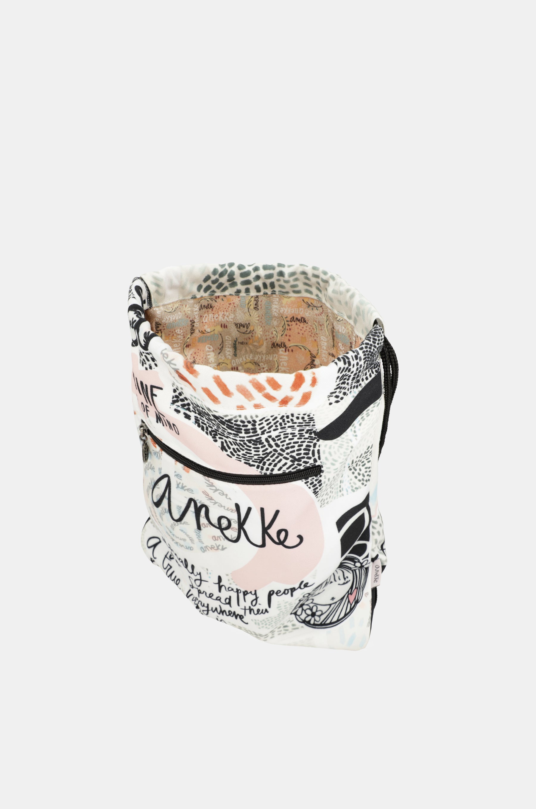 Sixties fabric drawstring backpack