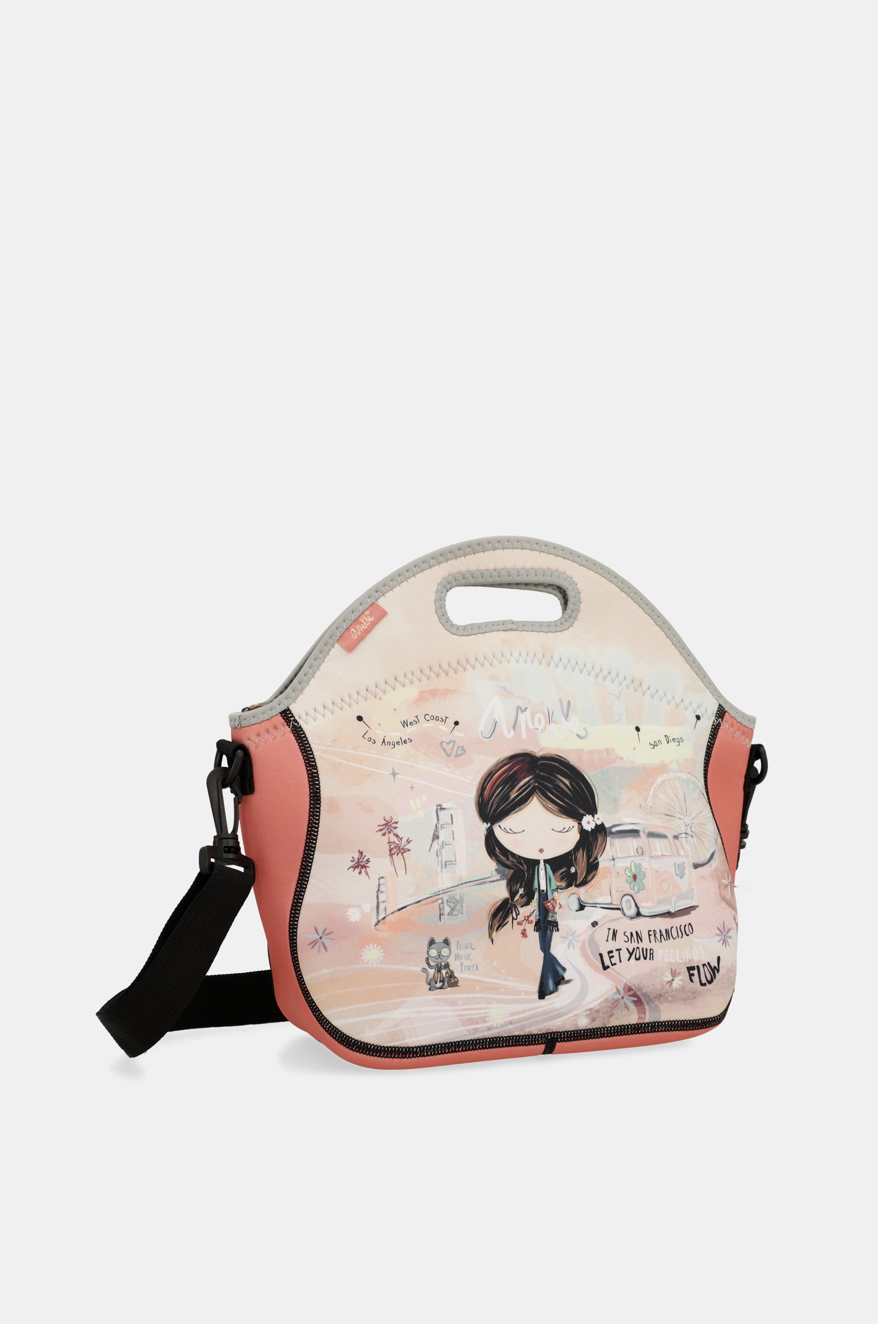 Peace & Love neoprene lunch bag