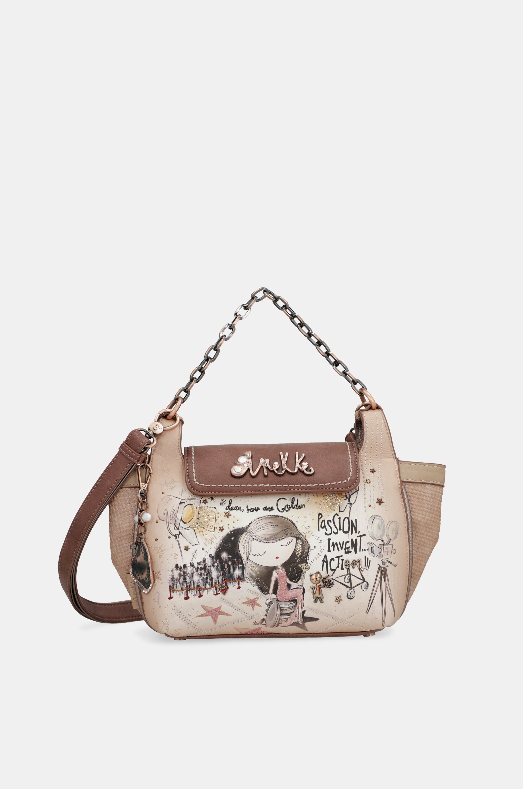 Hollywood crossbody bag with metal handle