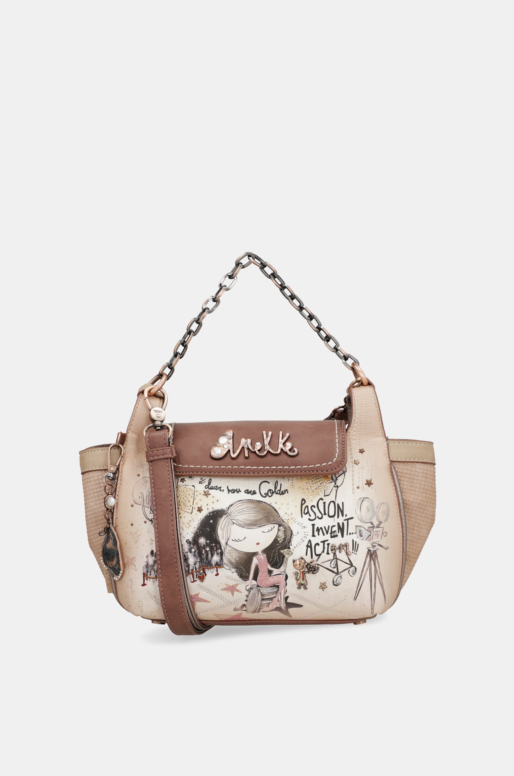 Hollywood crossbody bag with metal handle