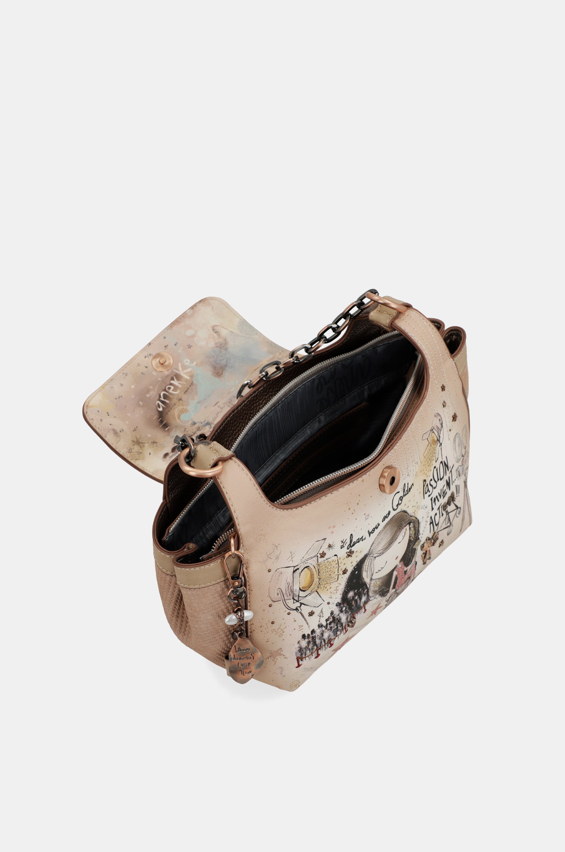 Hollywood crossbody bag with metal handle