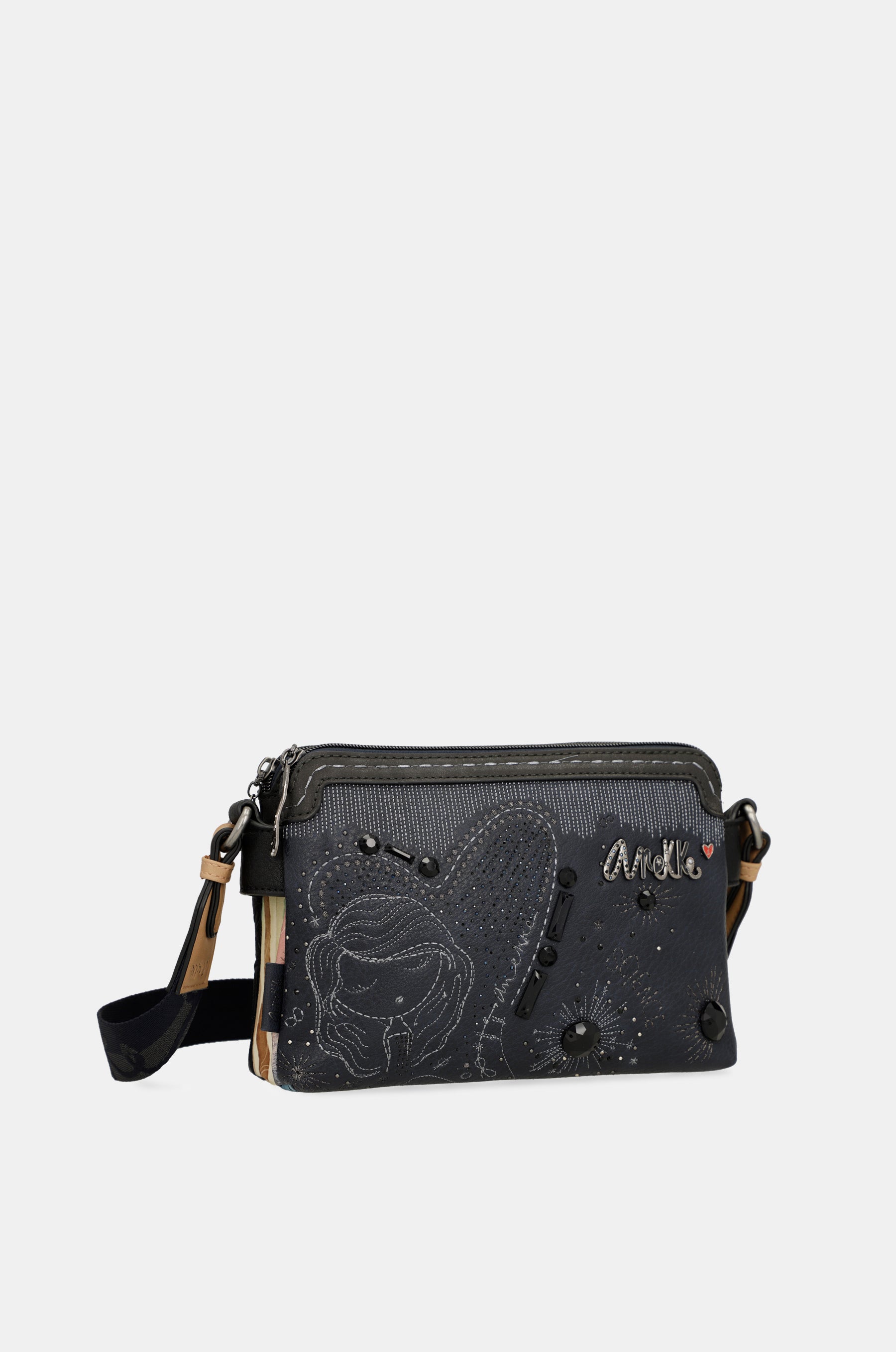 Studio navy blue 2-compartment crossbody bag