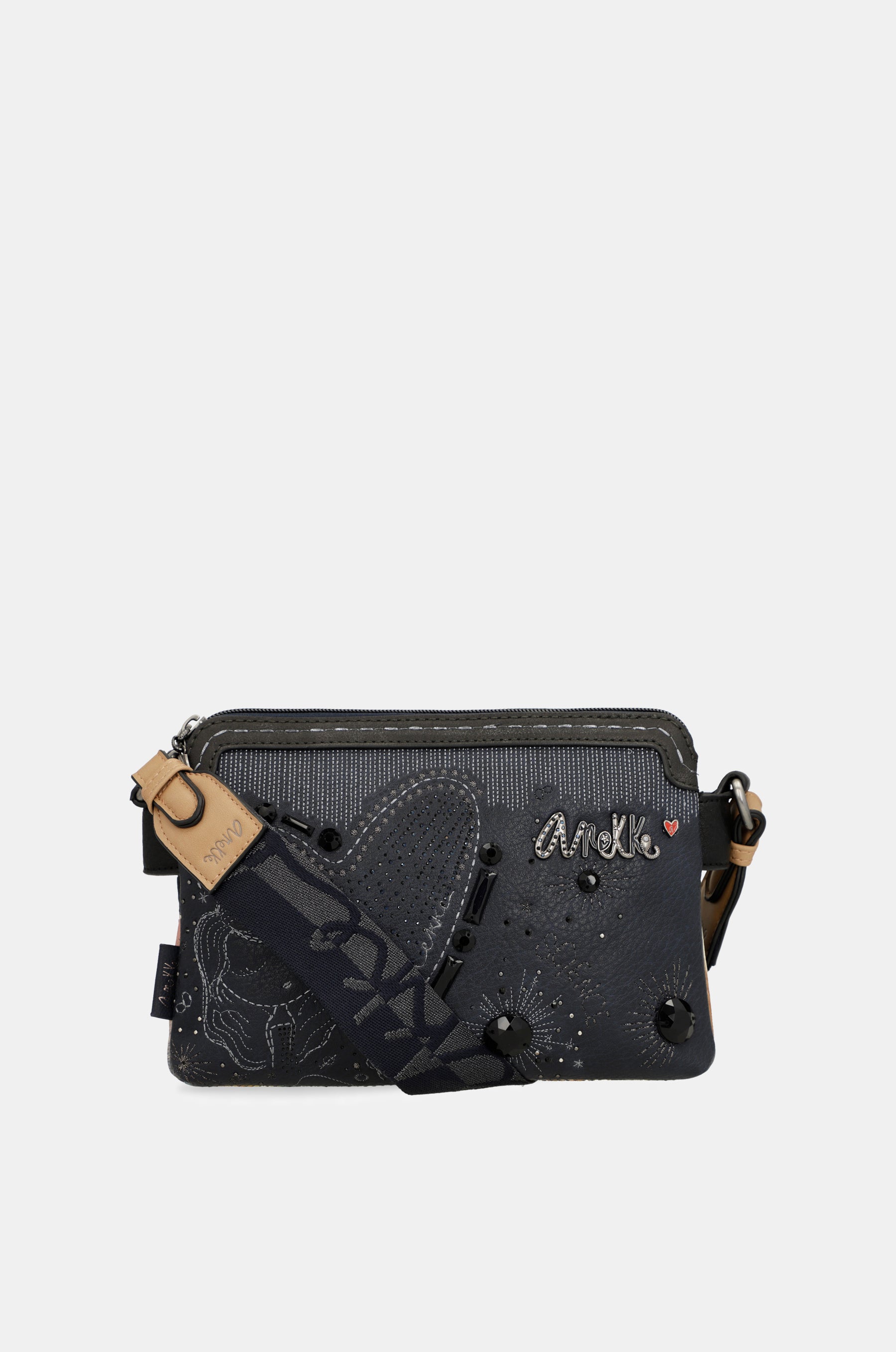 Studio navy blue 2-compartment crossbody bag