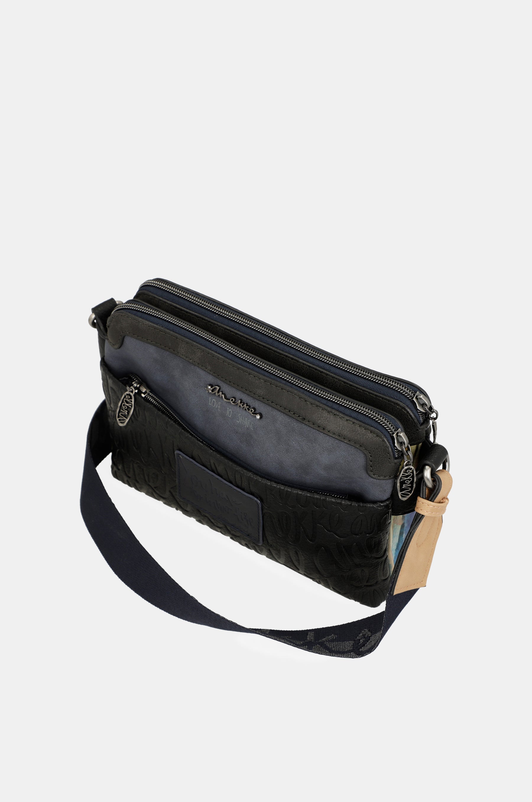 Studio navy blue 2-compartment crossbody bag